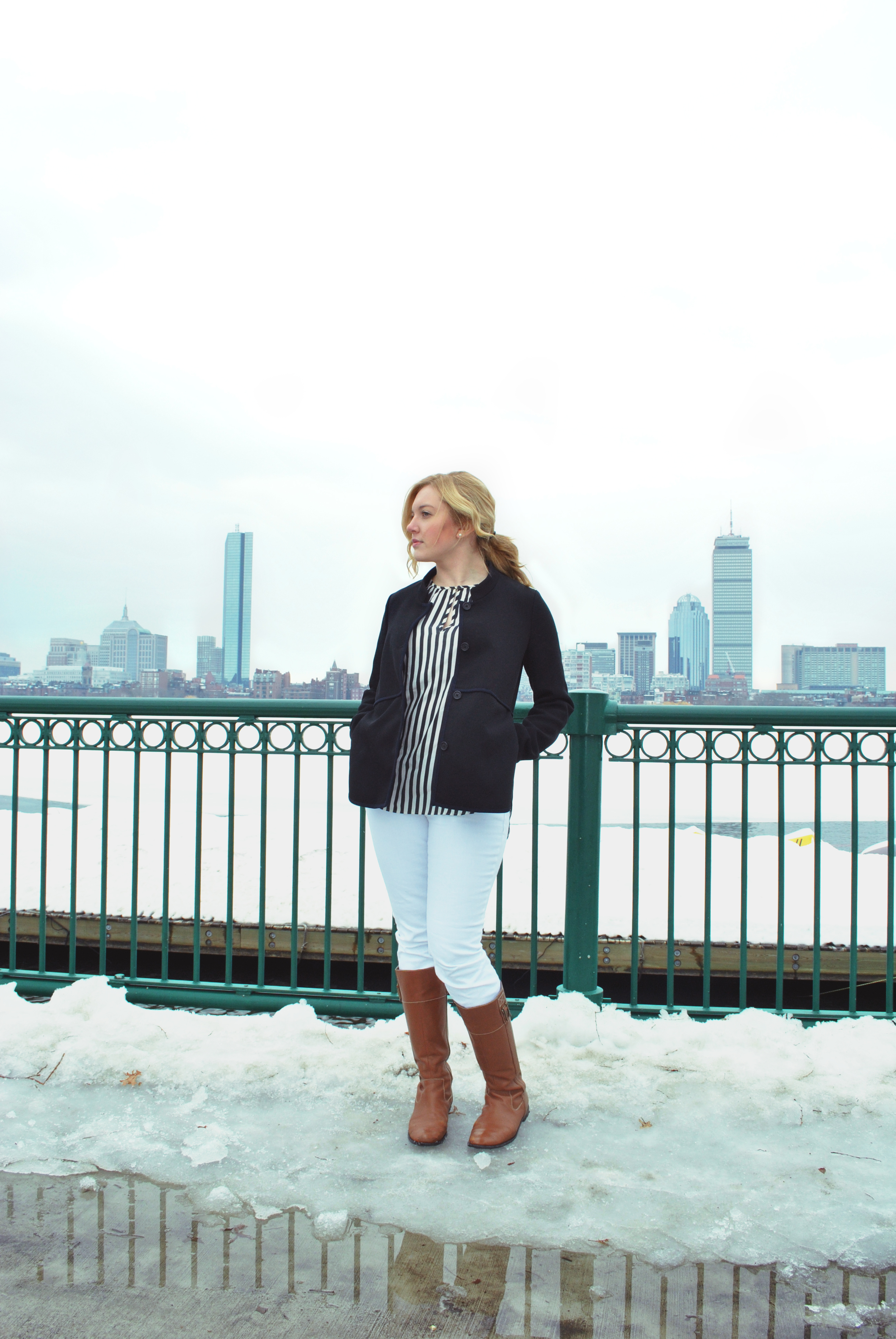 Navy Stripes and a Navy j.crew jacket | thoughtfulwish