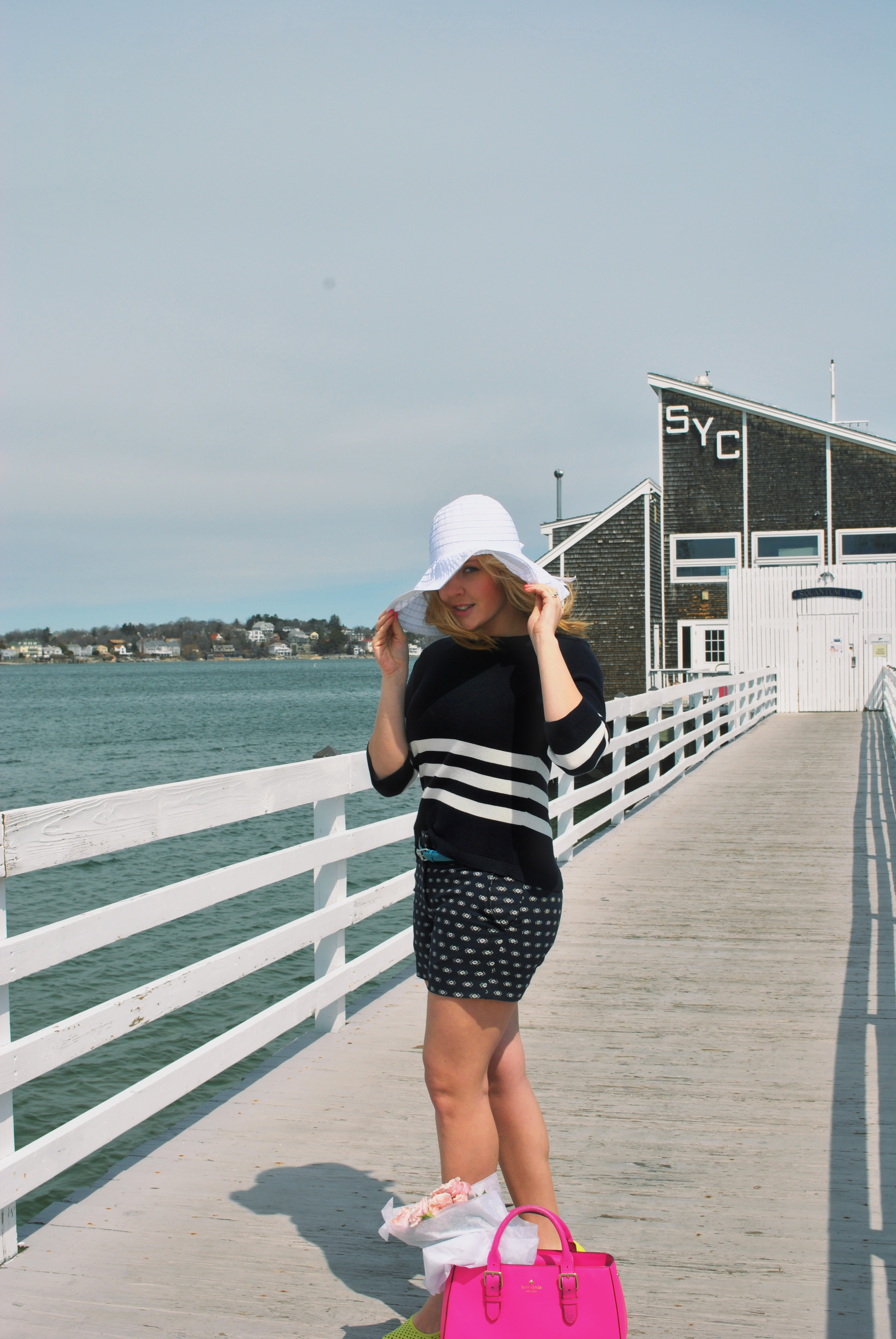 Life's a Beach | thoughtfulwish // kate spade // yellow heels // navy outfit