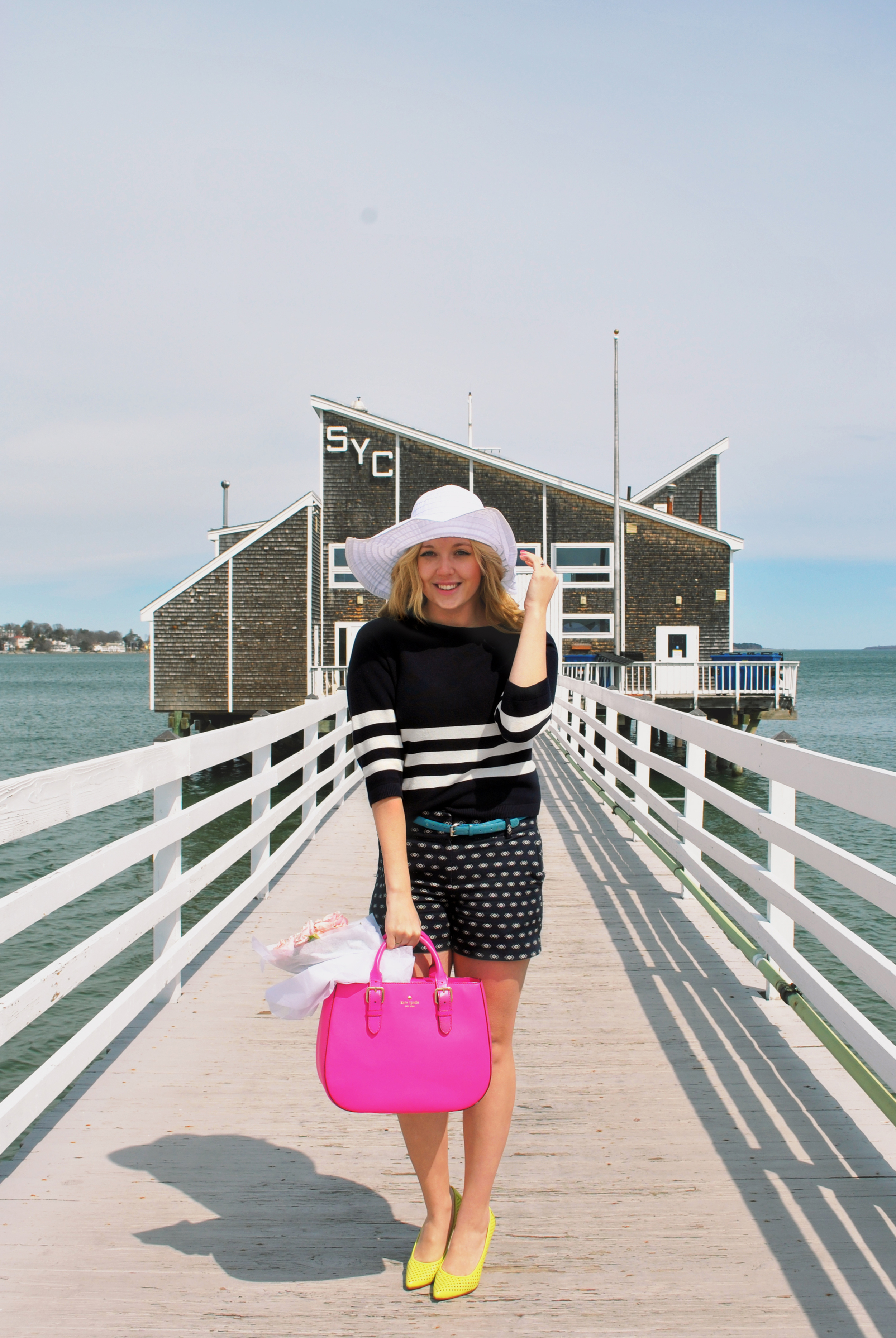 Life's a Beach | thoughtfulwish // kate spade // yellow heels // navy outfit