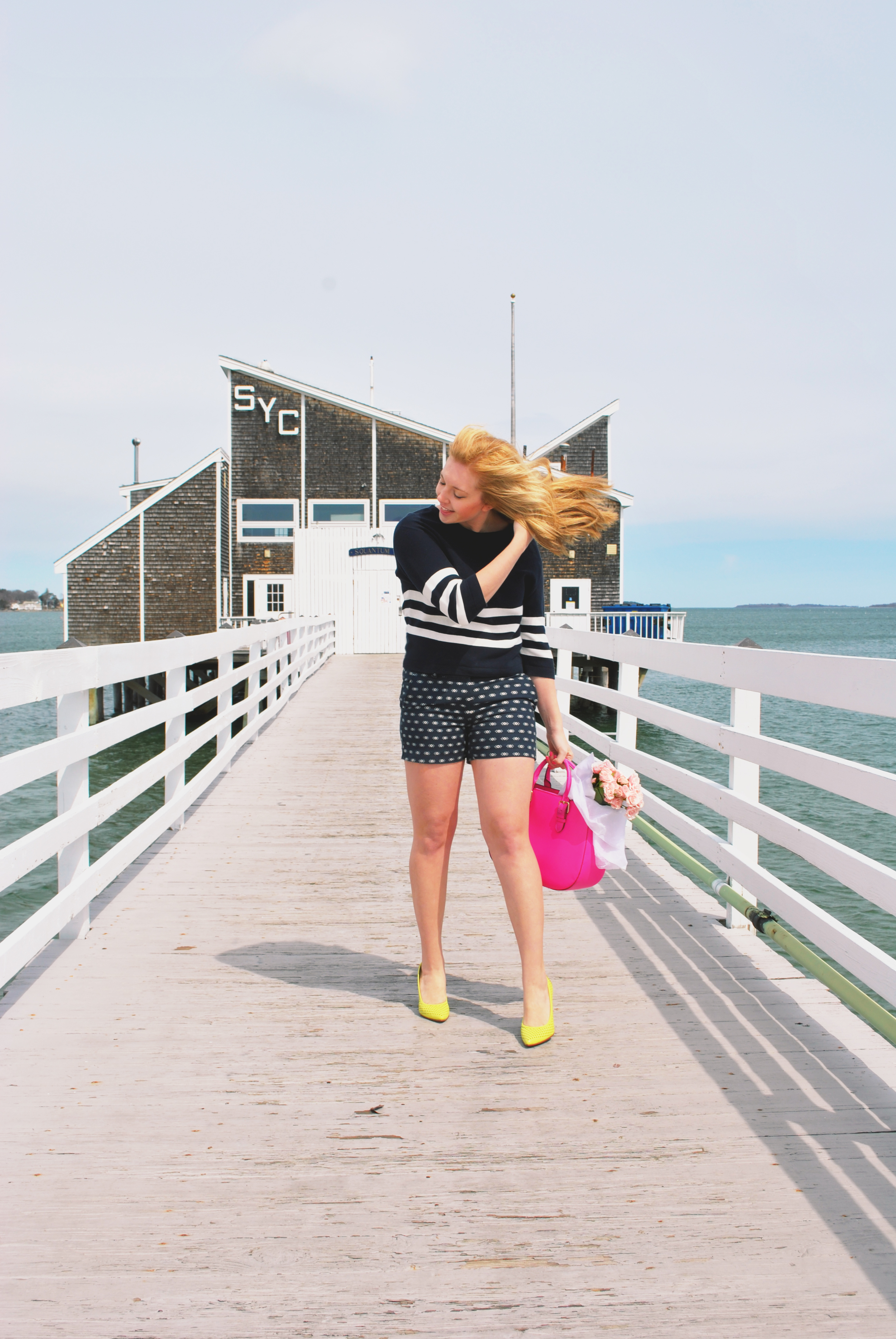 Life's a Beach | thoughtfulwish // kate spade // yellow heels // navy outfit