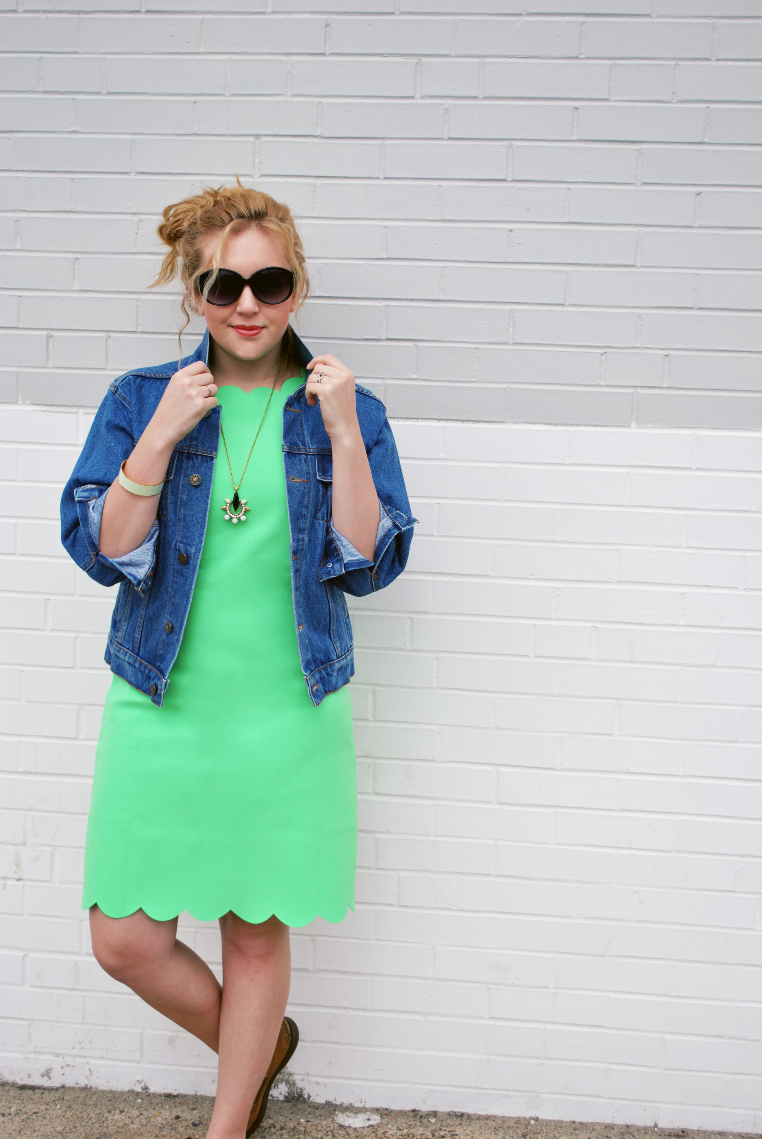 J.crew Factory Scallop Dress // green scallop dress // day to night outfit // preppy outfit // fashion blogger | thoughtfulwish