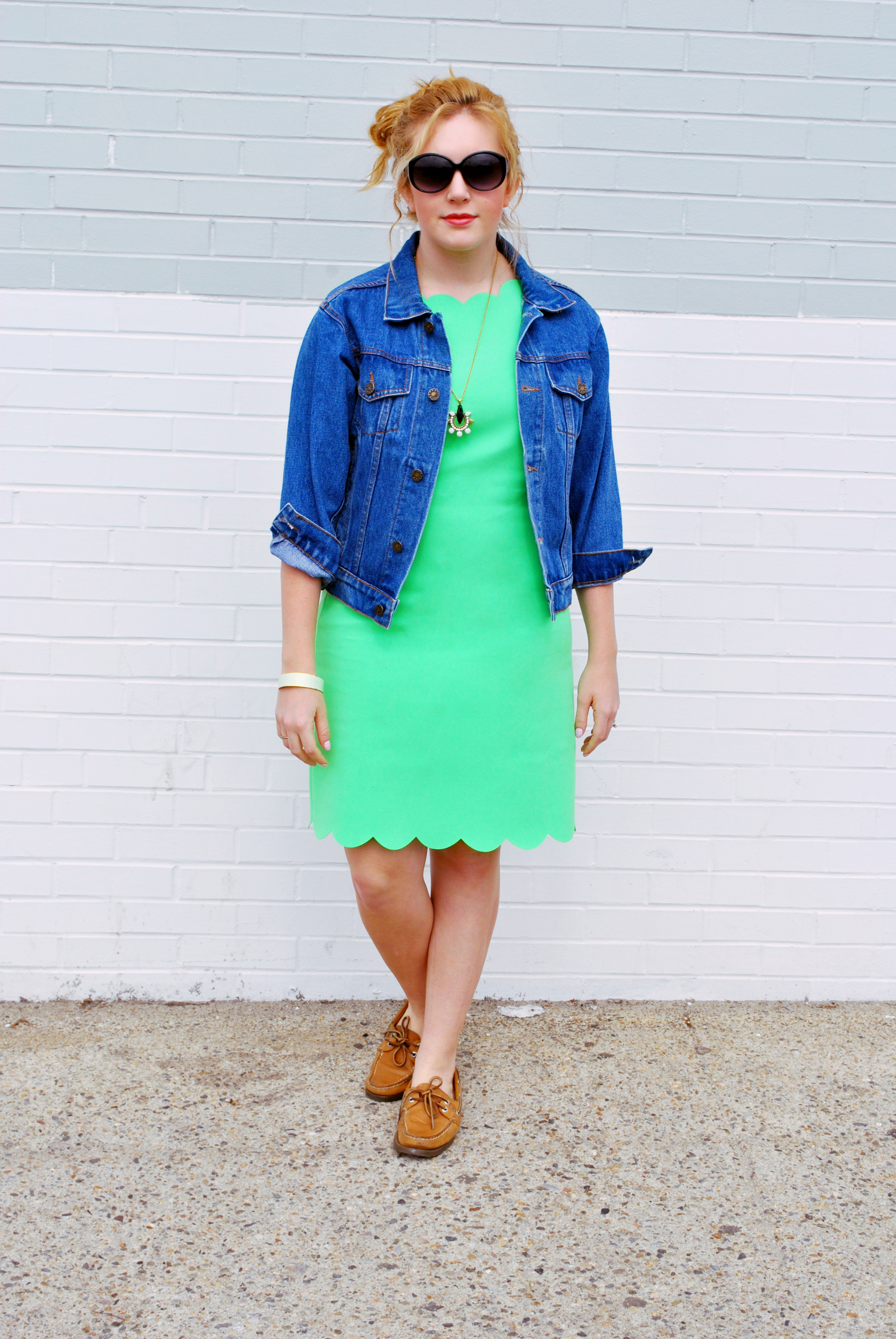 J.crew Factory Scallop Dress // green scallop dress // day to night outfit // preppy outfit // fashion blogger | thoughtfulwish