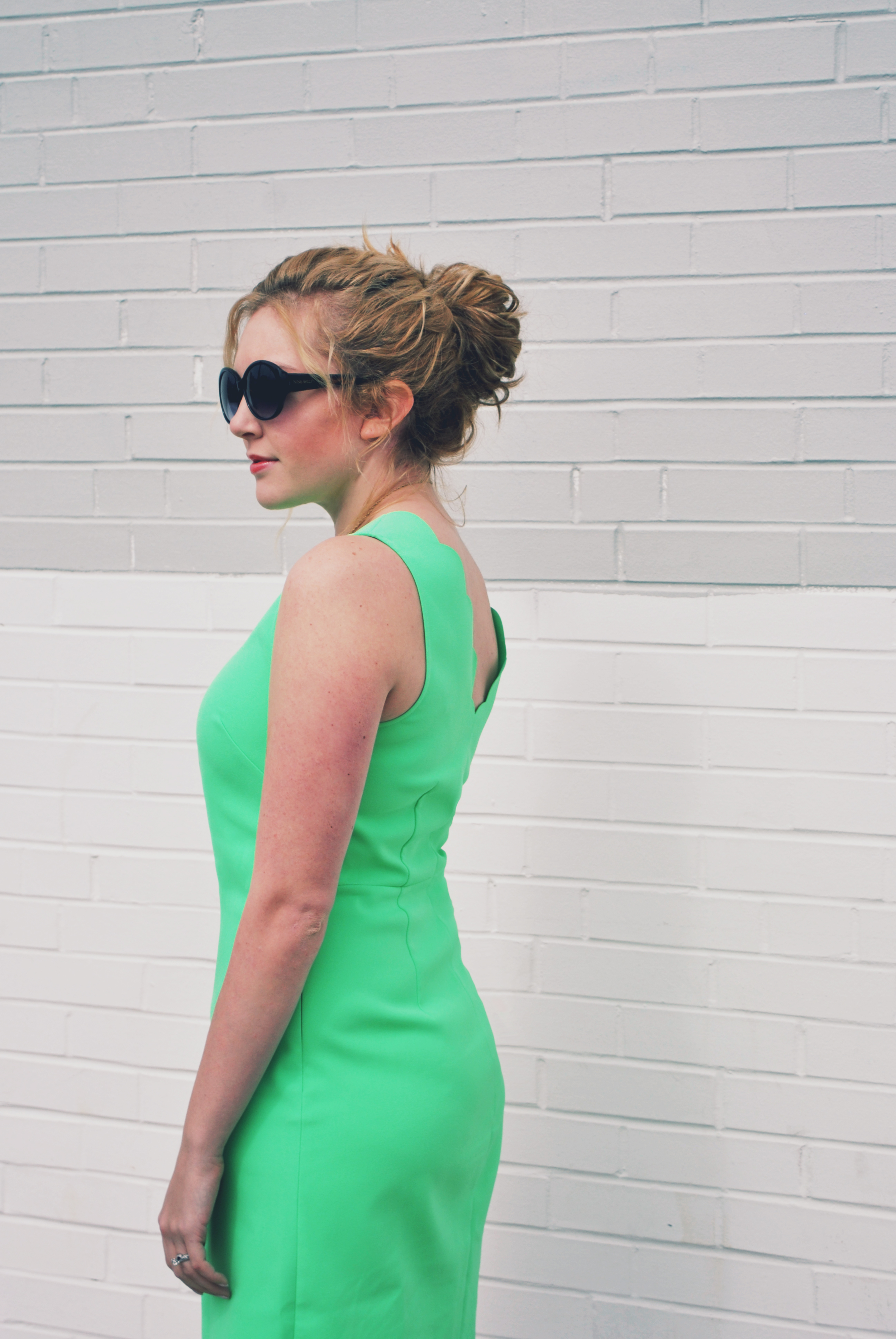 J.crew Factory Scallop Dress // green scallop dress // day to night outfit // preppy outfit // fashion blogger | thoughtfulwish
