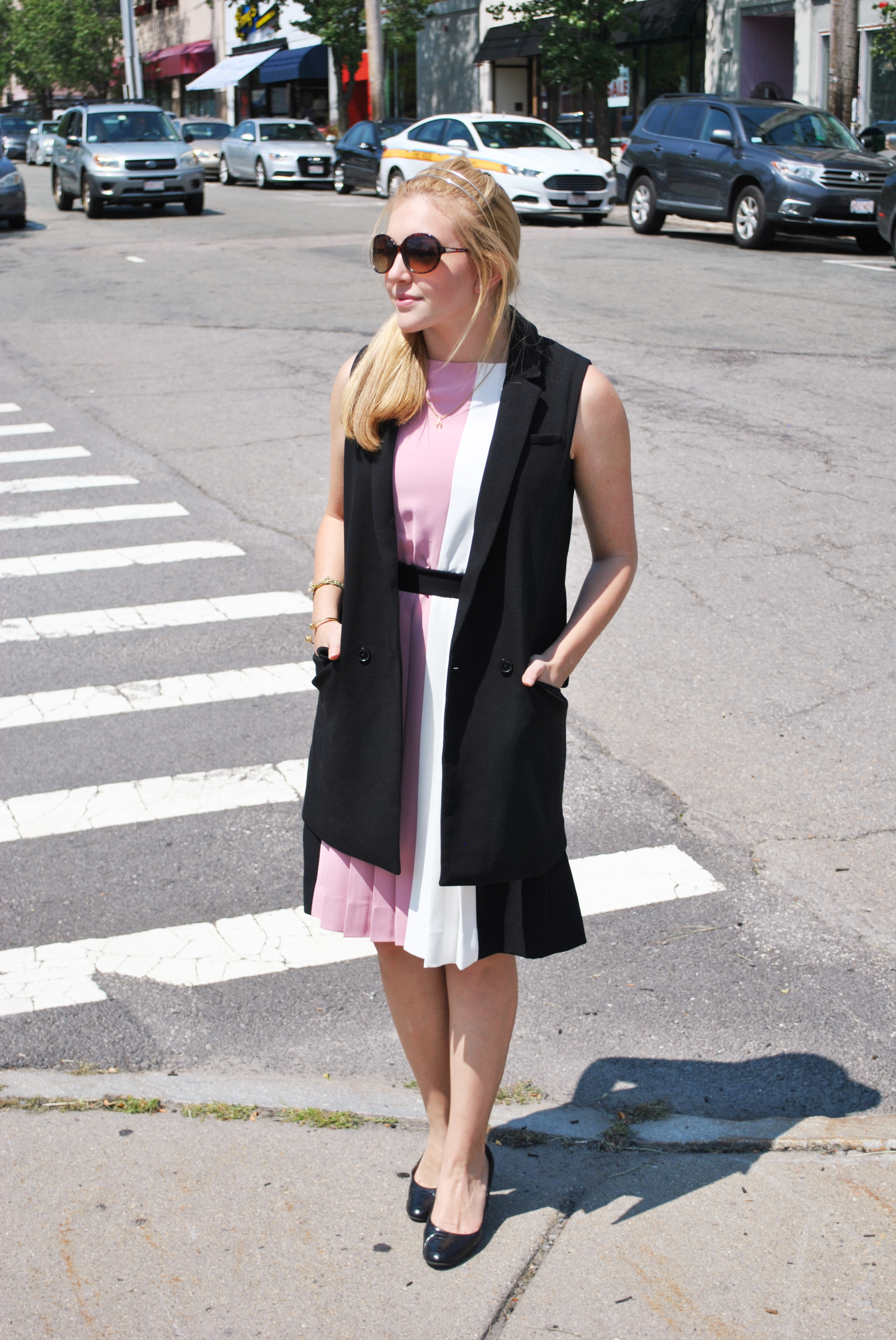 kate spade // color block dress // pink // black // preppy outfit // new england style // boston style // newton | thoughtfulwish