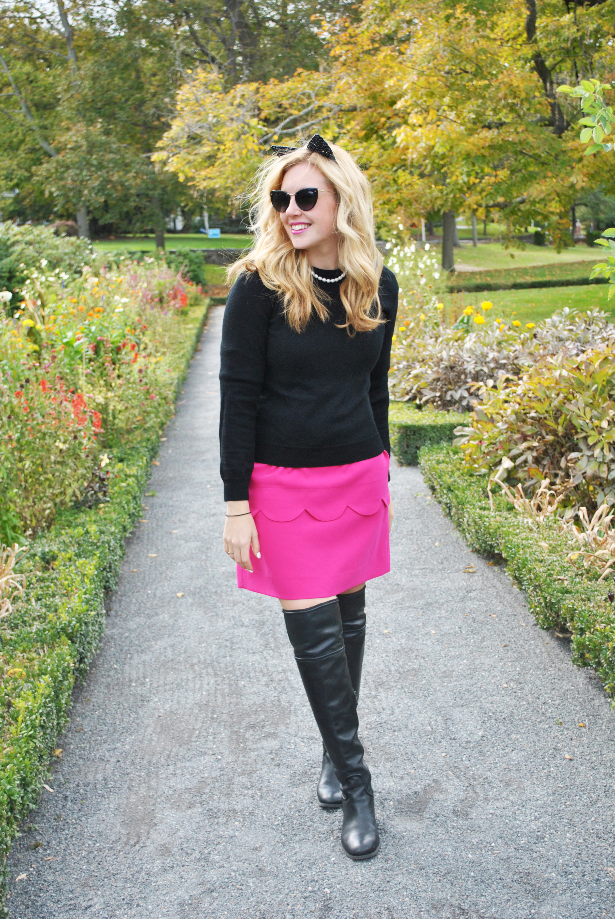 thoughtfulwish | ootd // pink dress // dress and sweater // adopt a cat // cat ears // cat sunglasses // fashion // boston fashion blogger // boston fashion // new england fashion 