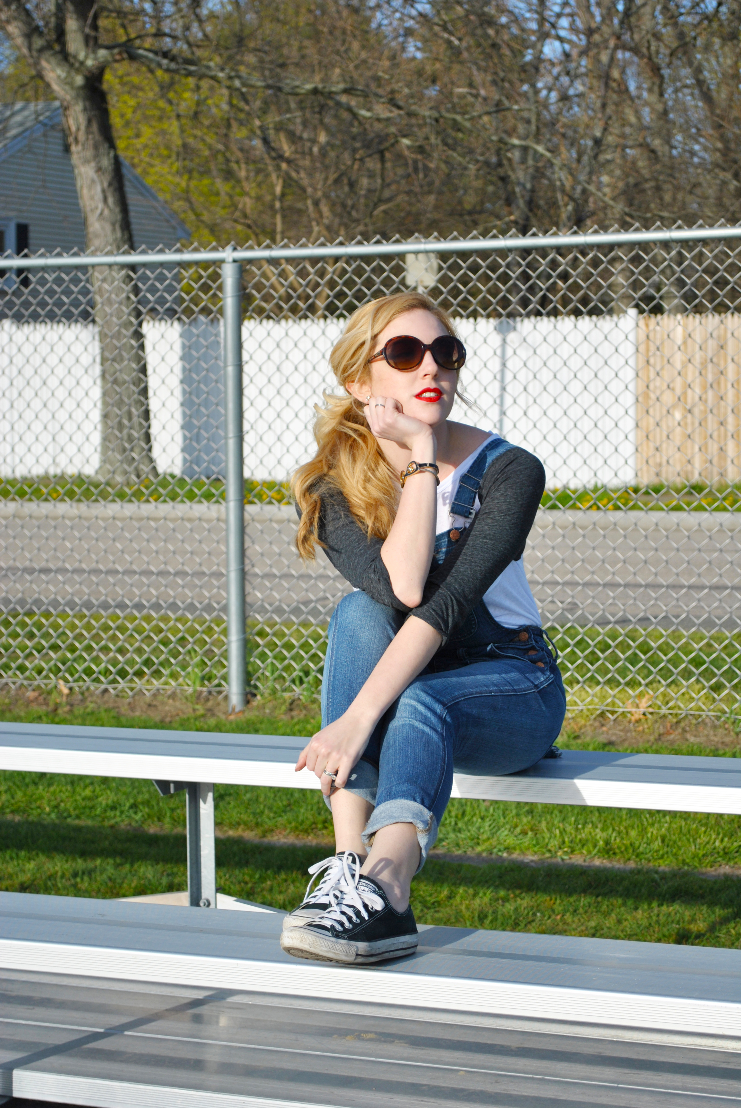 thoughtfulwish | baseball fashion // fashion blogger // boston // boston blogger // baseball tee // overalls // madewell // kate spade // summer // ootd // meredith wish 