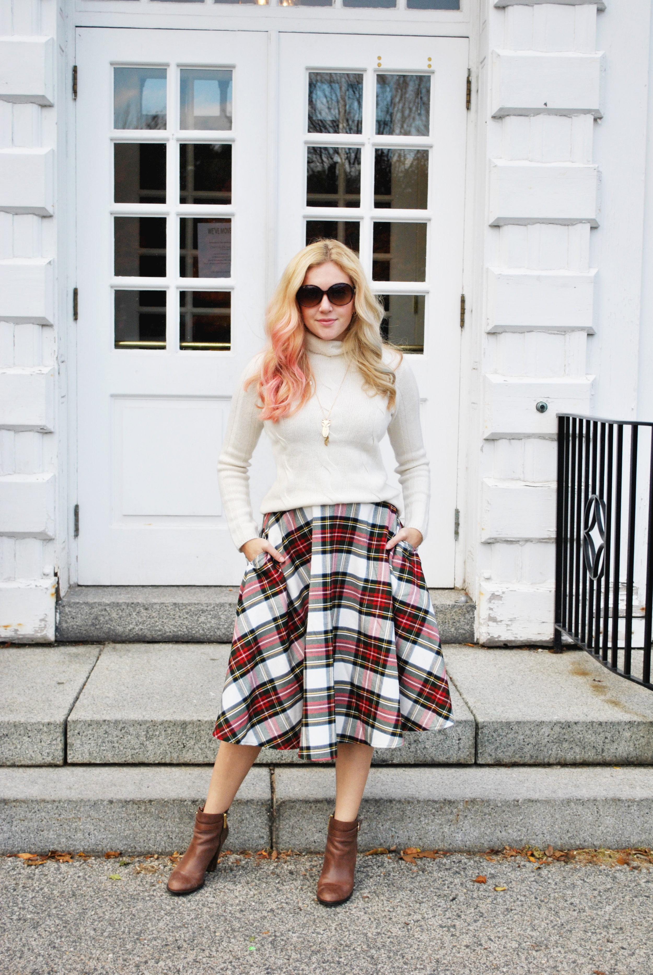 thoughtfulwish | tartan // preppy outfit // fall outfit // j.mclaughlin // boston // meredith wish