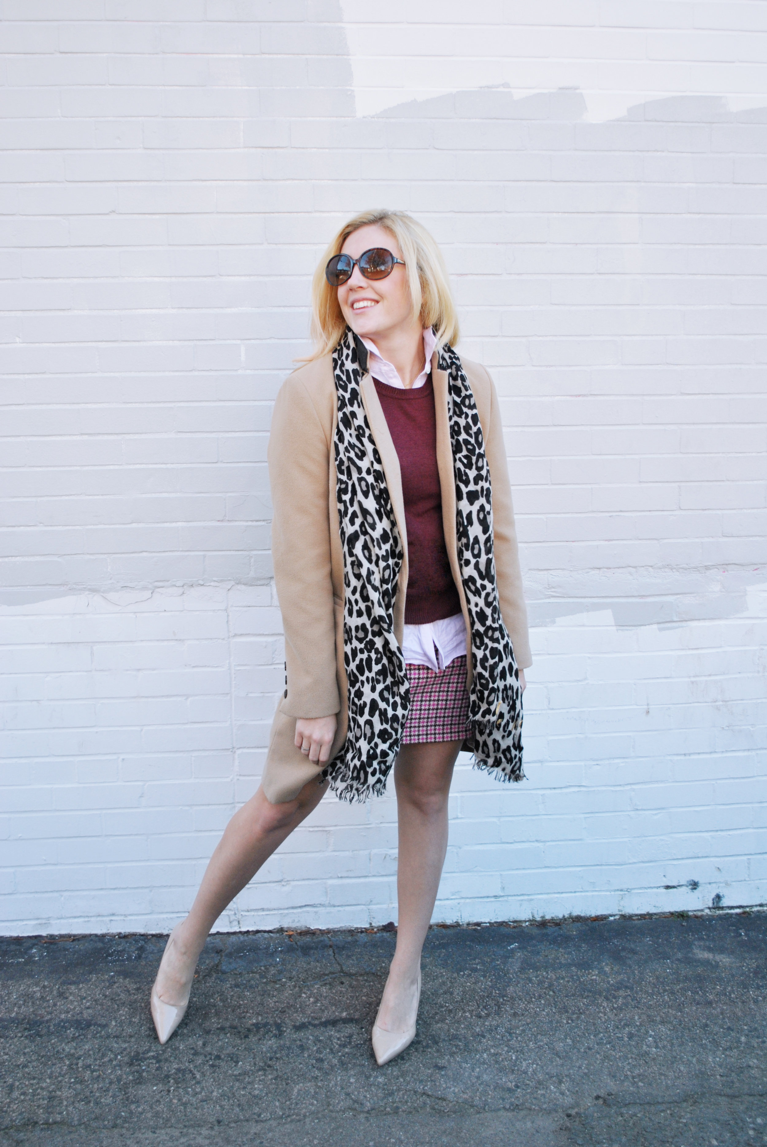 thoughtfulwish | preppy outfit, fall outfit, thanksgiving outfit, houndstooth, pattern mixing, leopard print, fashion blogger, boston fashion, new england fashion, prepster, meredith wish 