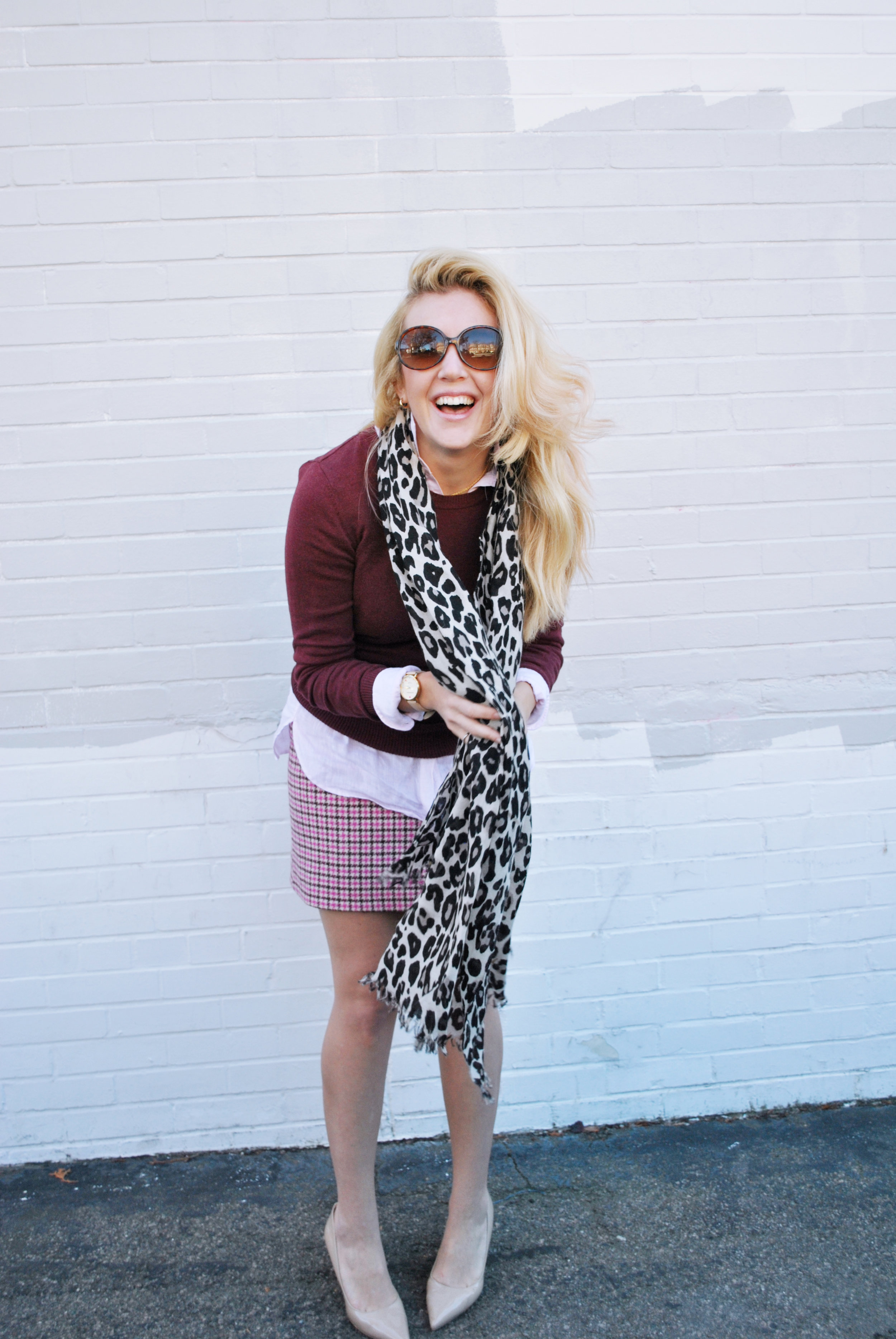 thoughtfulwish | preppy outfit, fall outfit, thanksgiving outfit, houndstooth, pattern mixing, leopard print, fashion blogger, boston fashion, new england fashion, prepster, meredith wish 