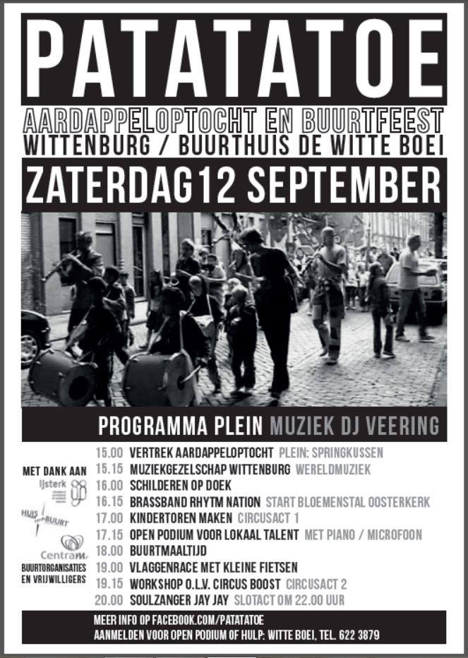 12 september 15:00 uur Patatatoe vanaf Oosterkerk