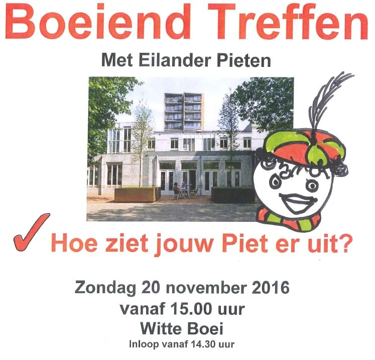 Zondag 20 november 15:00 u Boeiend Treffen 'Hoe ziet jouw Piet eruit?'