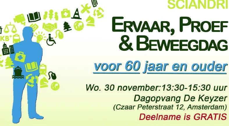 30 november 13:30 u Ervaar, Proef, en Beweegdag 60+