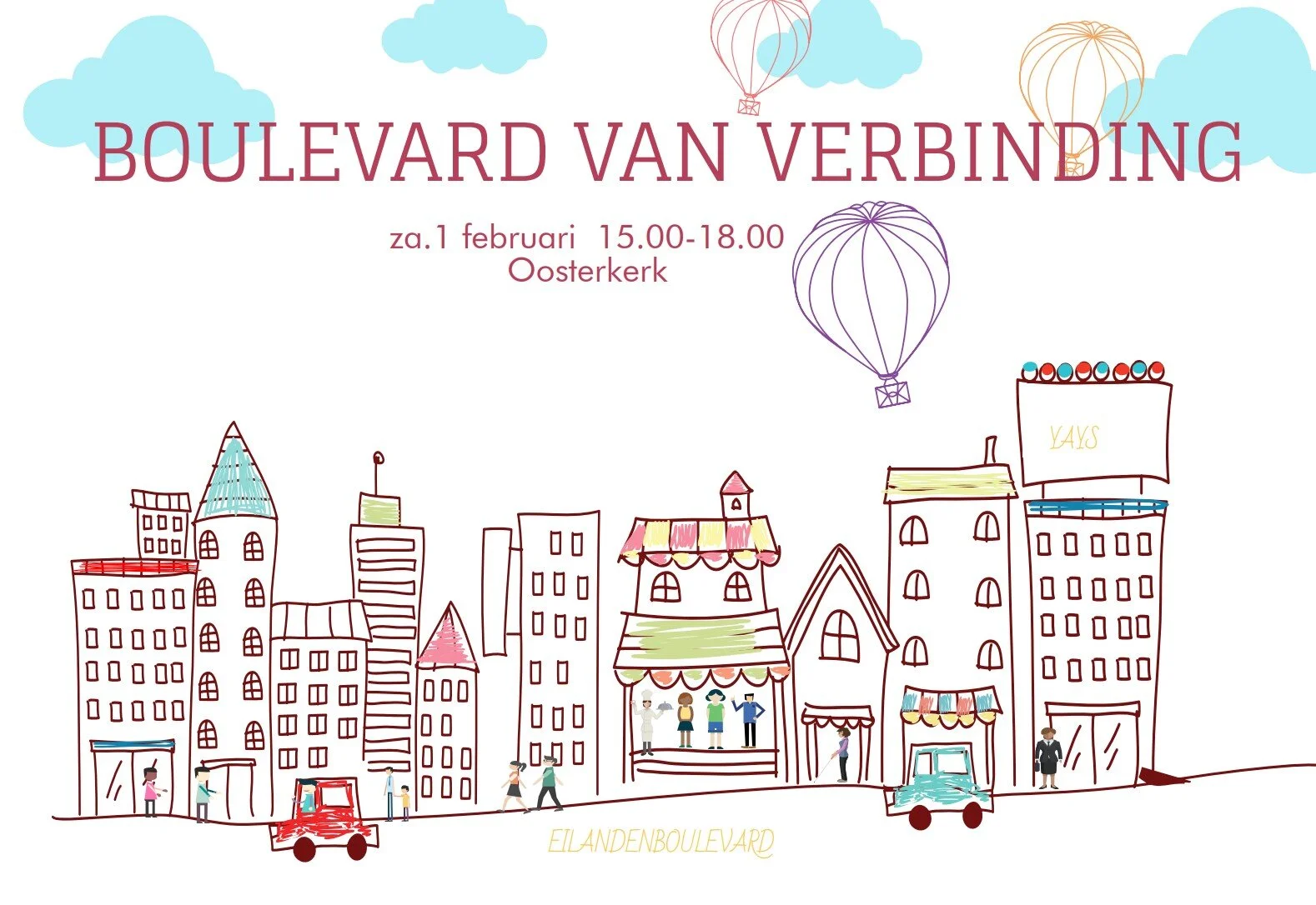 1 februari 15:00-18:00 uur Boulevard van Verbinding in de Oosterkerk