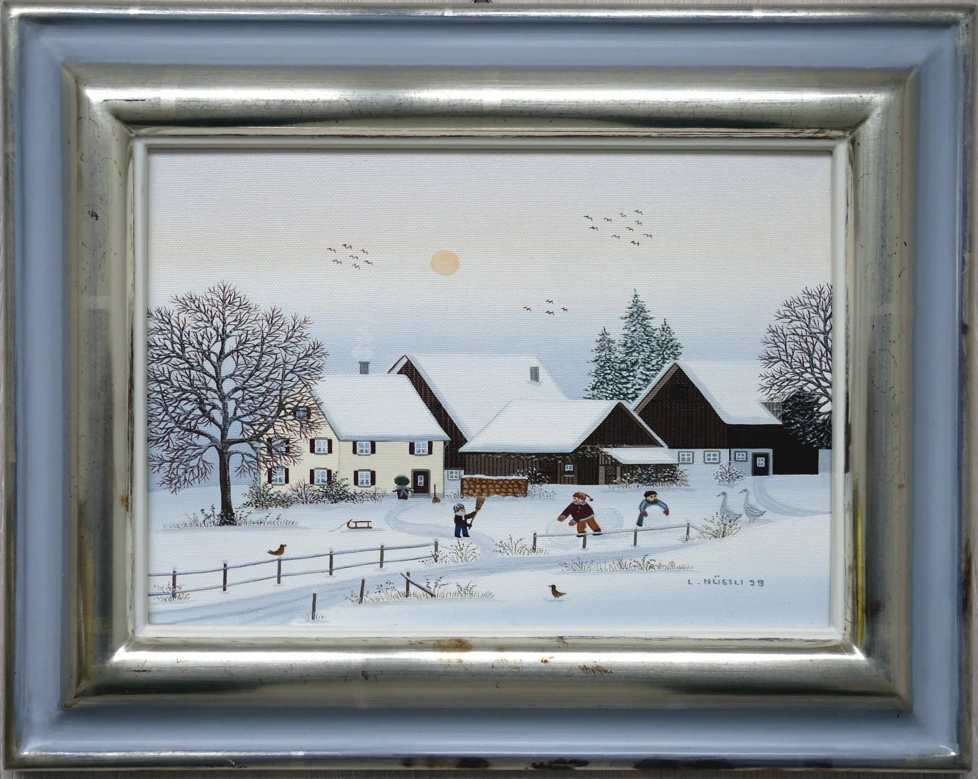  Acryl, Ölfarbe, Grösse nur Bild 20 x 14 cm  Bild mit Rahmen CHF  250.— 