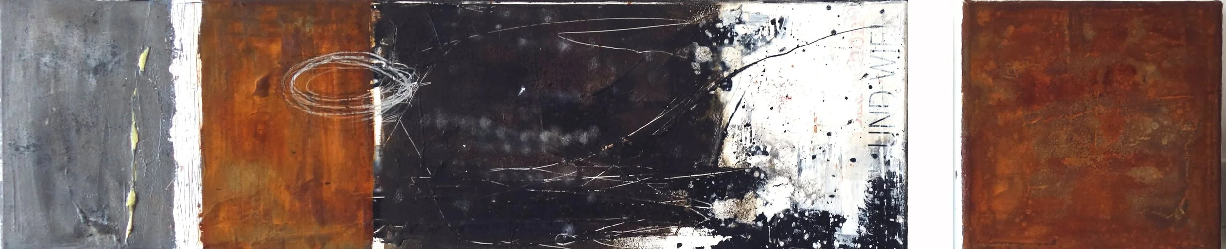  Acryl und Mischtechnik auf Leinwand, 2 Bilder 70 × 20 cm / 20 × 20 cm   CHF  750.— 