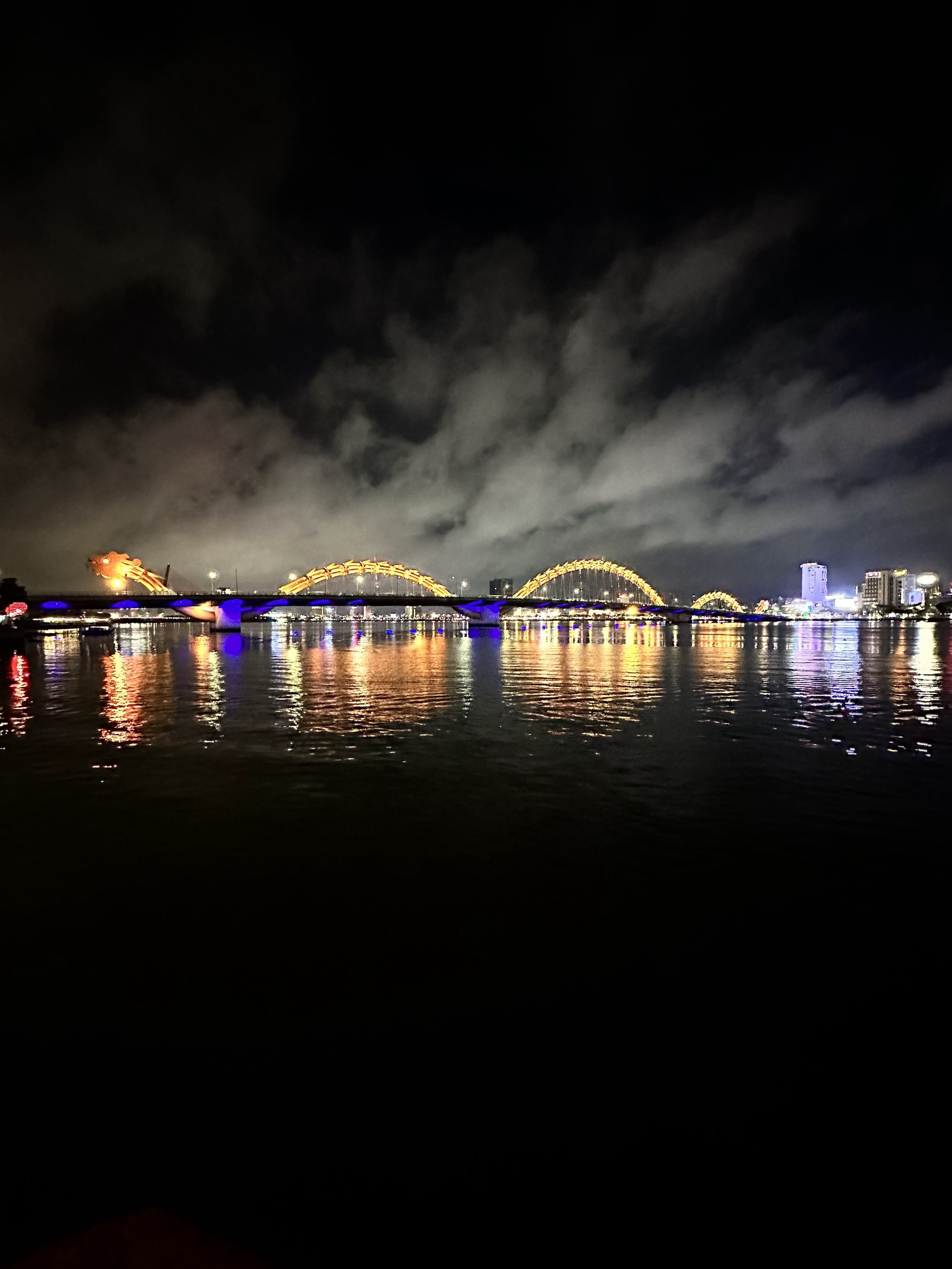  Dragon bridge in Da Nang at night.  