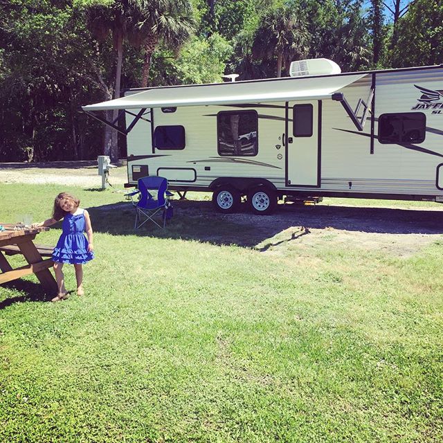 Grilling out with Faith and &quot;Jay Bird&quot; #trekparents #hiketheplanet #jayco