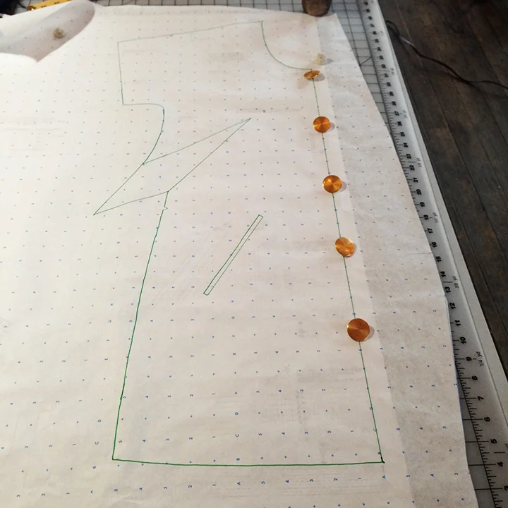 I opted to go with the original inspiration and use vintage brass buttons!