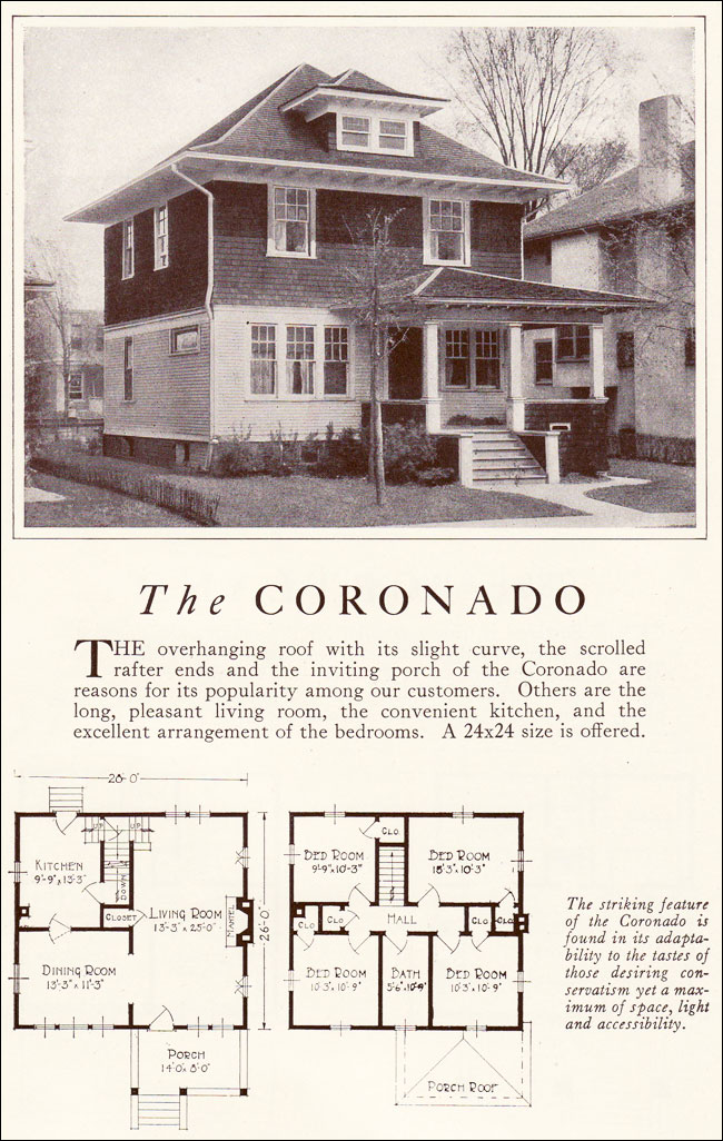 This is a plan for a 'kit home' in the foursquare style and is a great example. For more fascinating house plans in different styles, check out Antique Home Style , an amazing resource for these types of house plans and more (Image Source: http://www.antiquehomestyle.com)