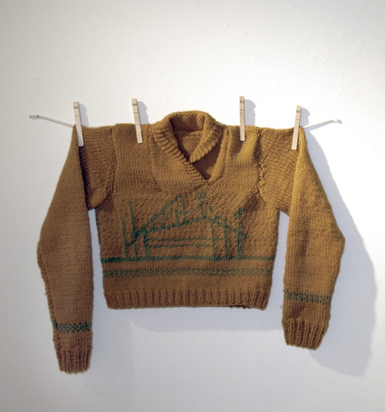This was the first sweater (any maybe 4th object) I ever knit. I taught myself stranded colorwork and went to town plotting out a modernist house on graph paper (do you see a common theme here?). One sleeve is, indeed, longer than the other. The project took me 1.5 years from start to finish.