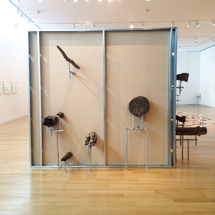 David Brooks, Myopic Wall Composition (w/ chainsaw- cut wood found in historic Walden Woods) , 2014
