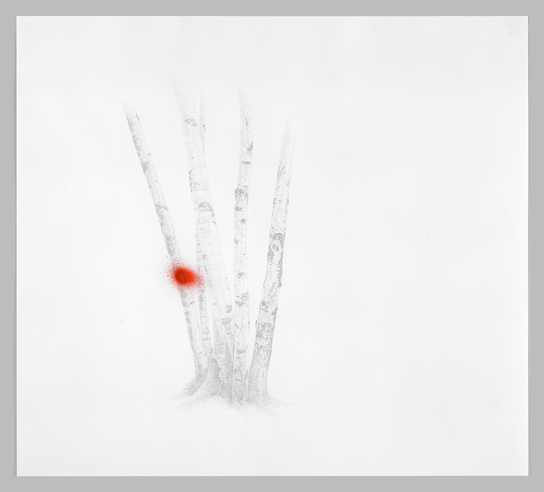 Andrea Sherrill Evans, Marker #2 , silverpoint and acrylic on prepared paper, 29.5" x 33", 2012.