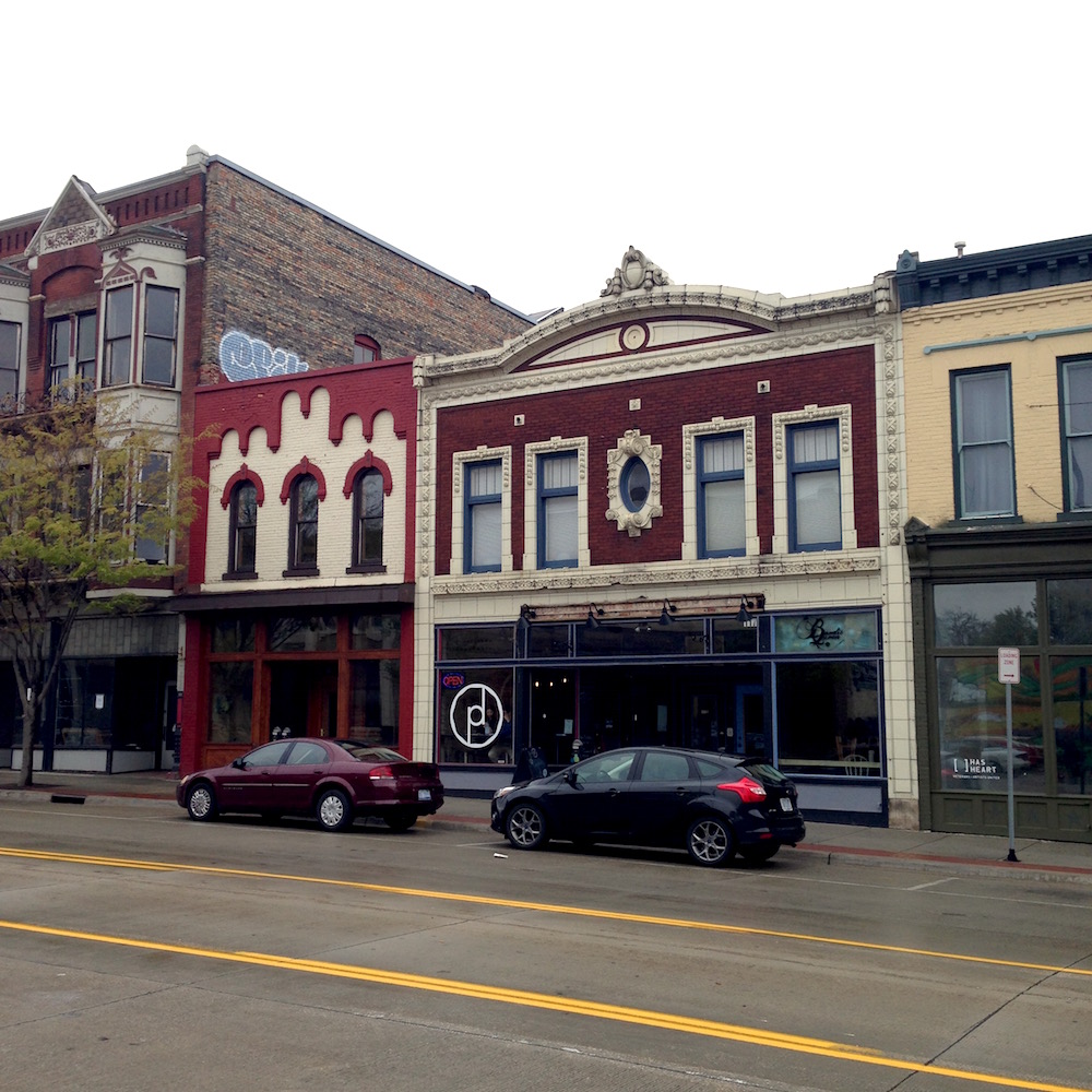 Across the street from Have Company, a few impressive store front facades. Where the logo in the window is, you can find an excellent donut shop where I had a donut made with a local raspberry beer glaze. Mmm...