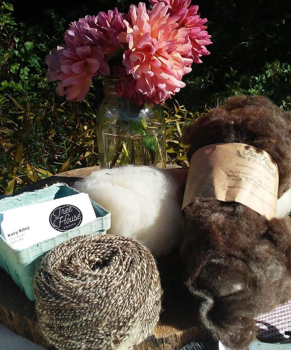 Sample offerings from Katy's Wool and Fiber CSA