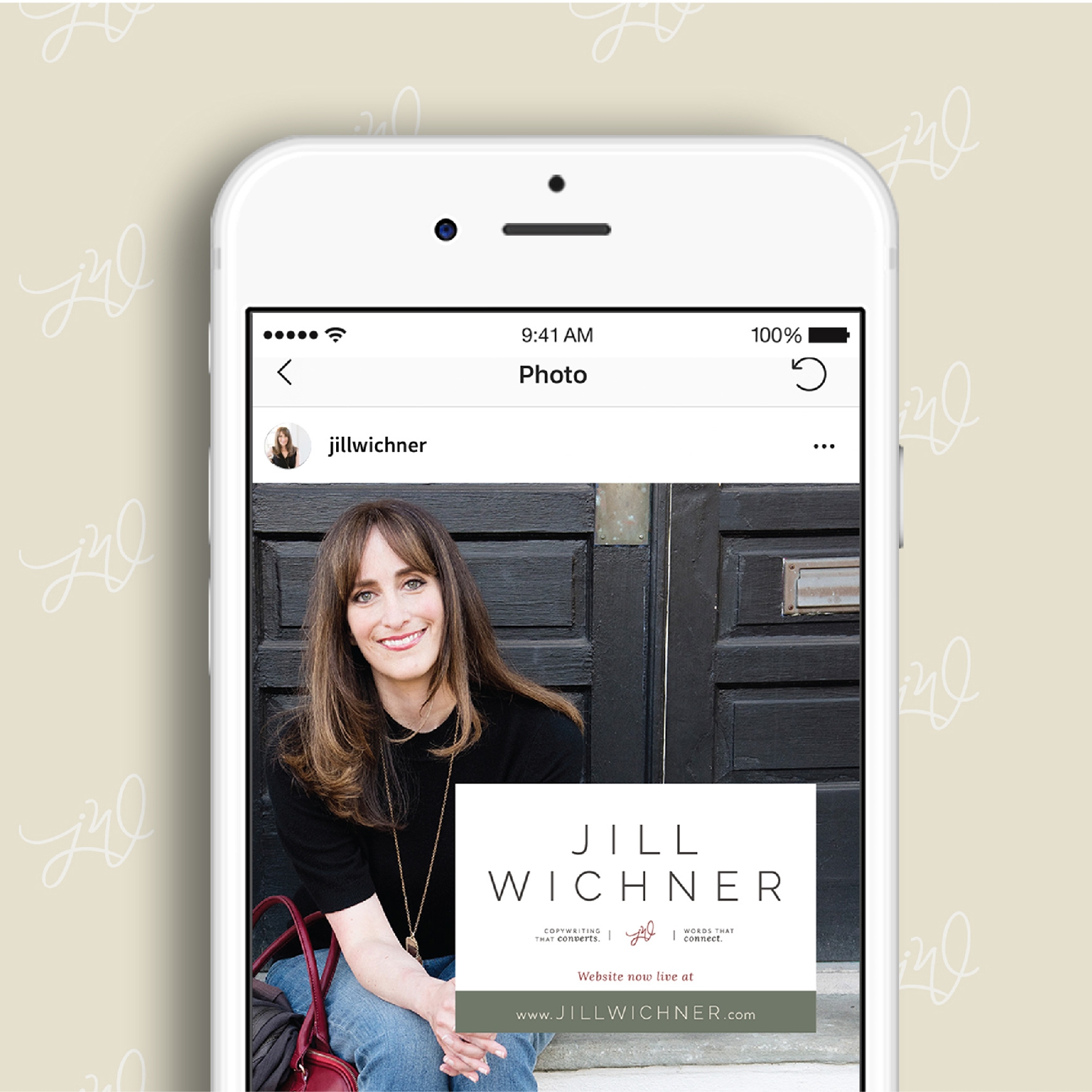 Jill Wichner Instagram Brand Launch Graphic | Testimonial for AllieMarie Design