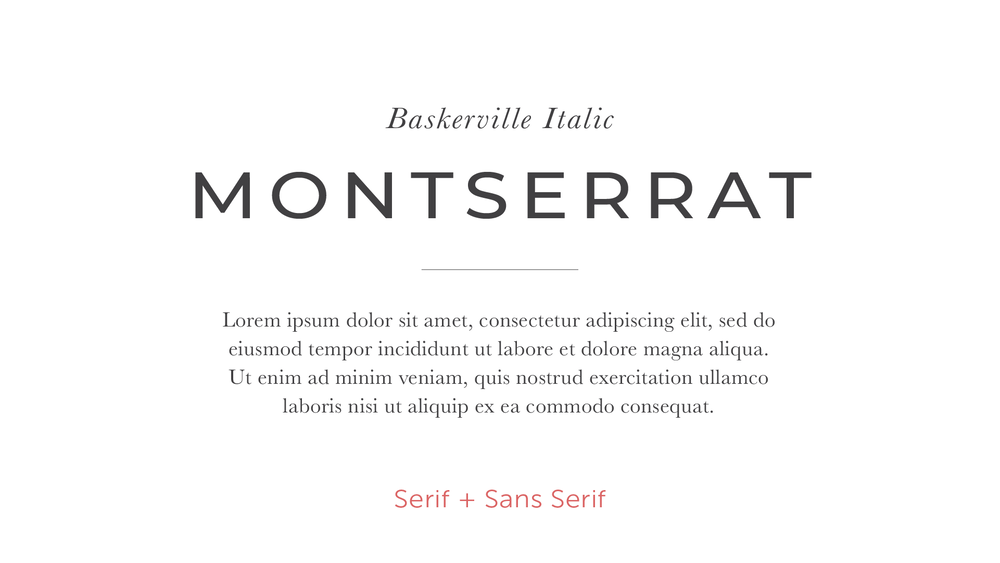 Font System using Baskerville and Montserrat - Beginner's Guide to Typography - AllieMarie Design