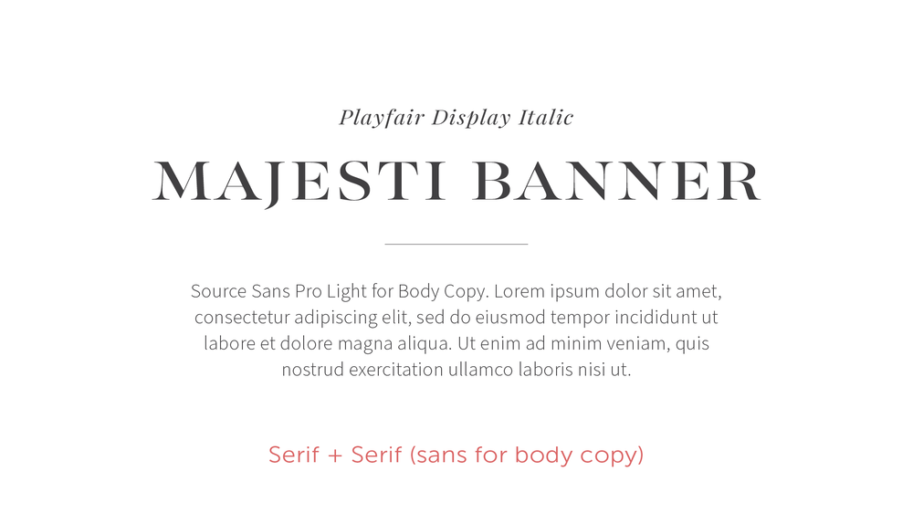 Font System using Majesti Banner and Playfair Display Italic  - Beginner's Guide to Typography - AllieMarie Design