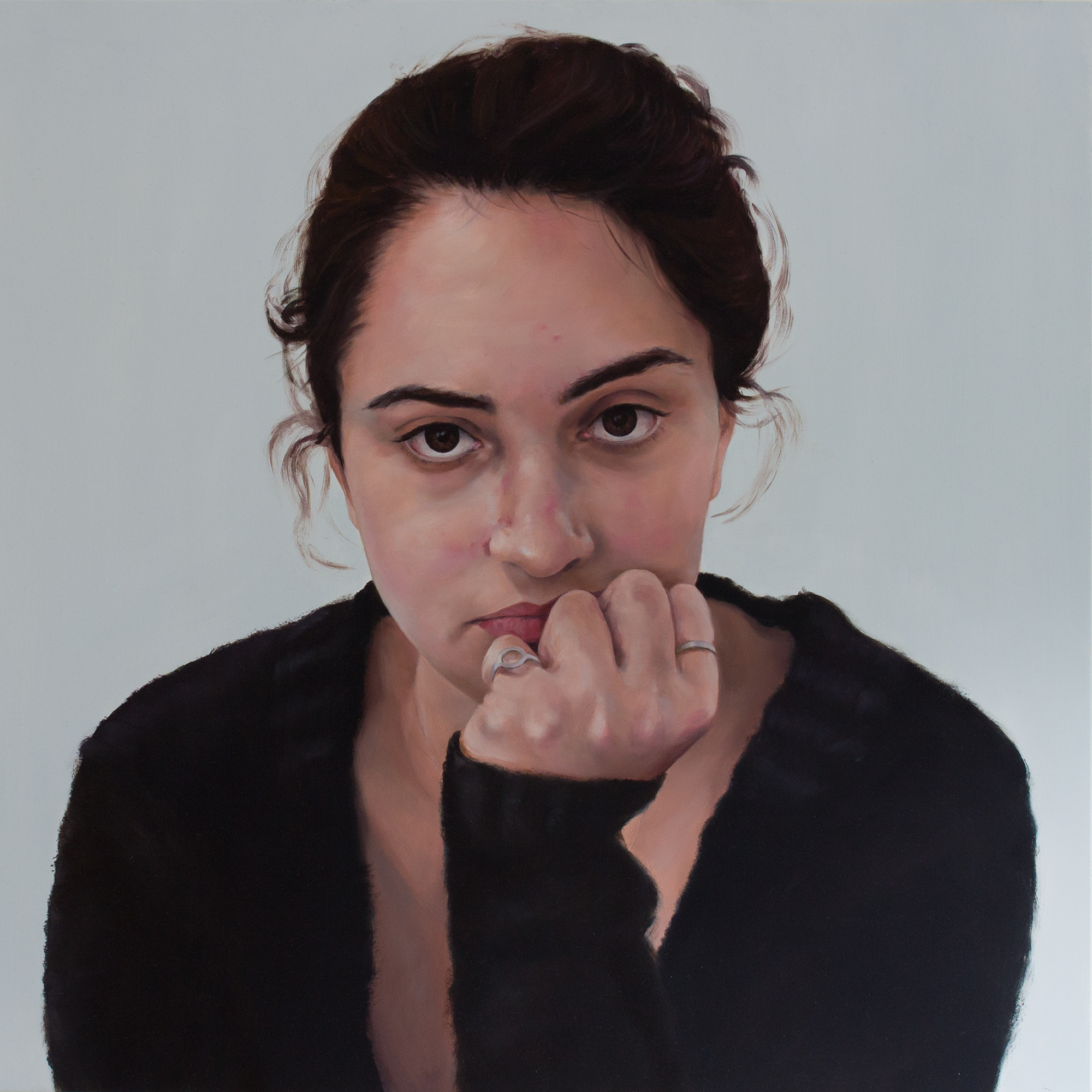   Self-Portrait III / Plain Sight   oil on wood  20" x 20," 2014   