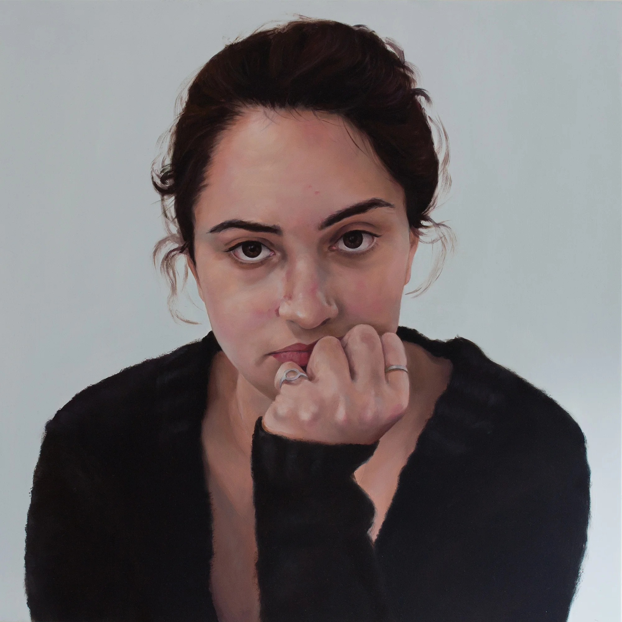 Self-Portrait III / Plain Sight oil on wood 20" x 20," 2014