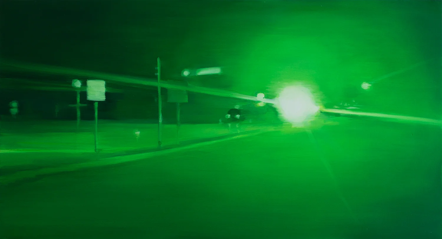 Night Vision I oil on wood 13" x 24," 2015