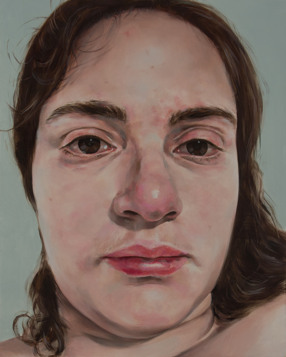   Anti-Selfie (Self-portrait III)   oil on wood  20" x 16," 2015   