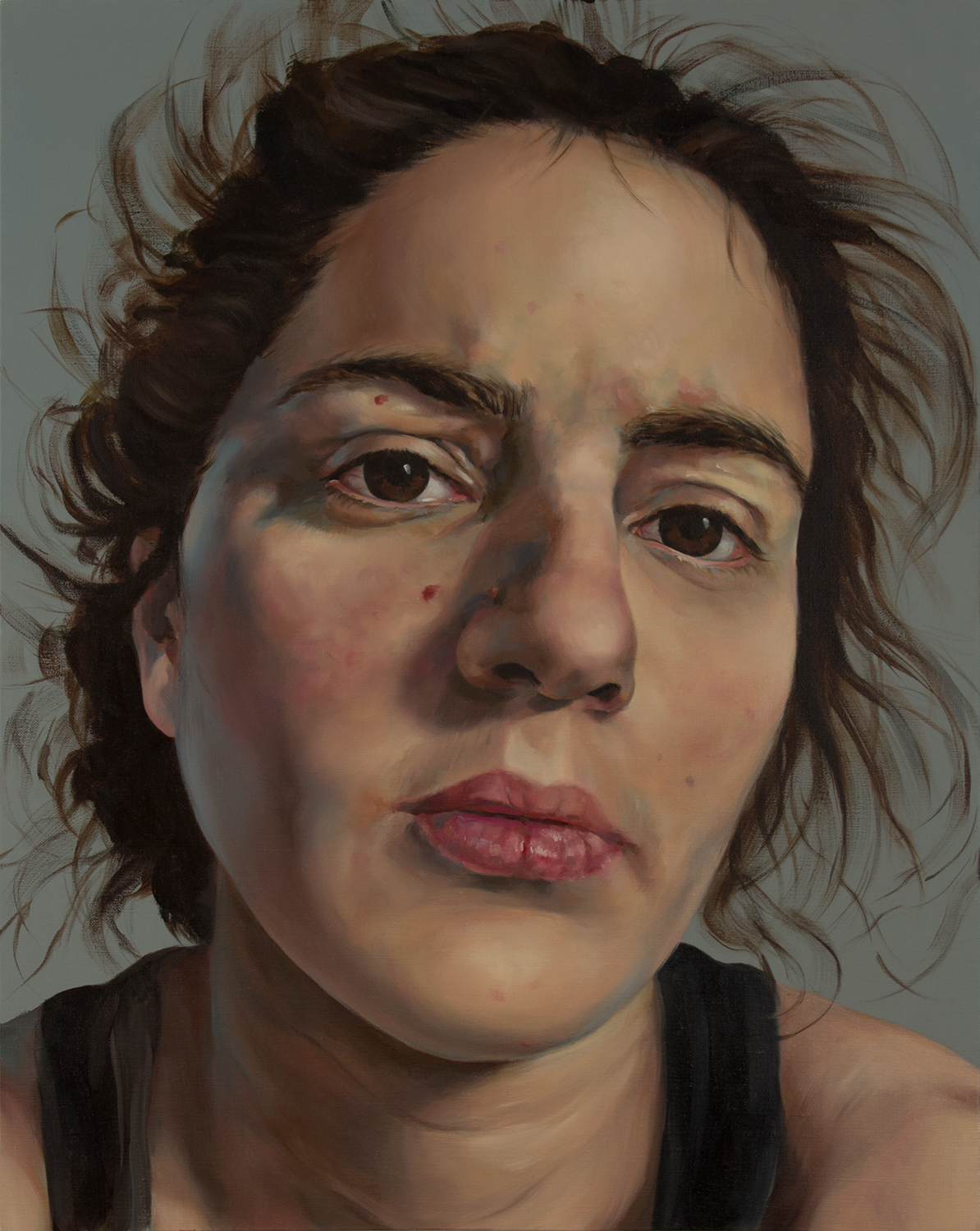   Anti-Selfie (Self-portrait I)   oil on linen  30" x 24," 2015   