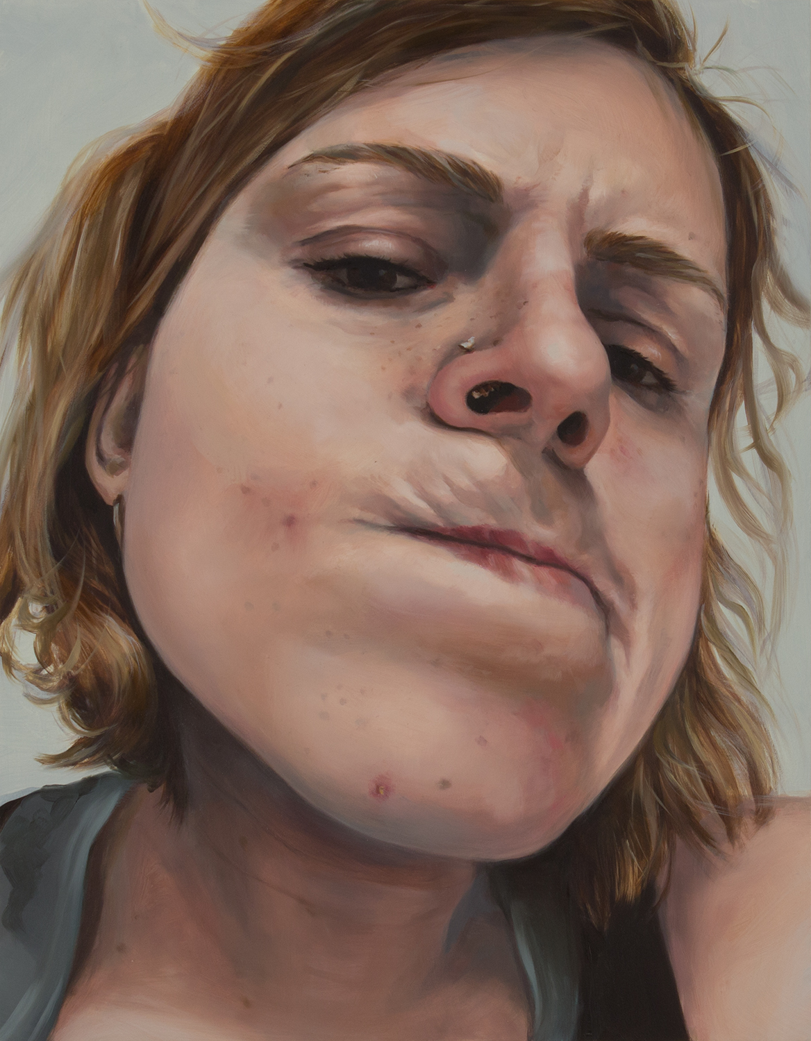   Anti-Selfie (Emma)   oil on wood  18" x 14," 2015   