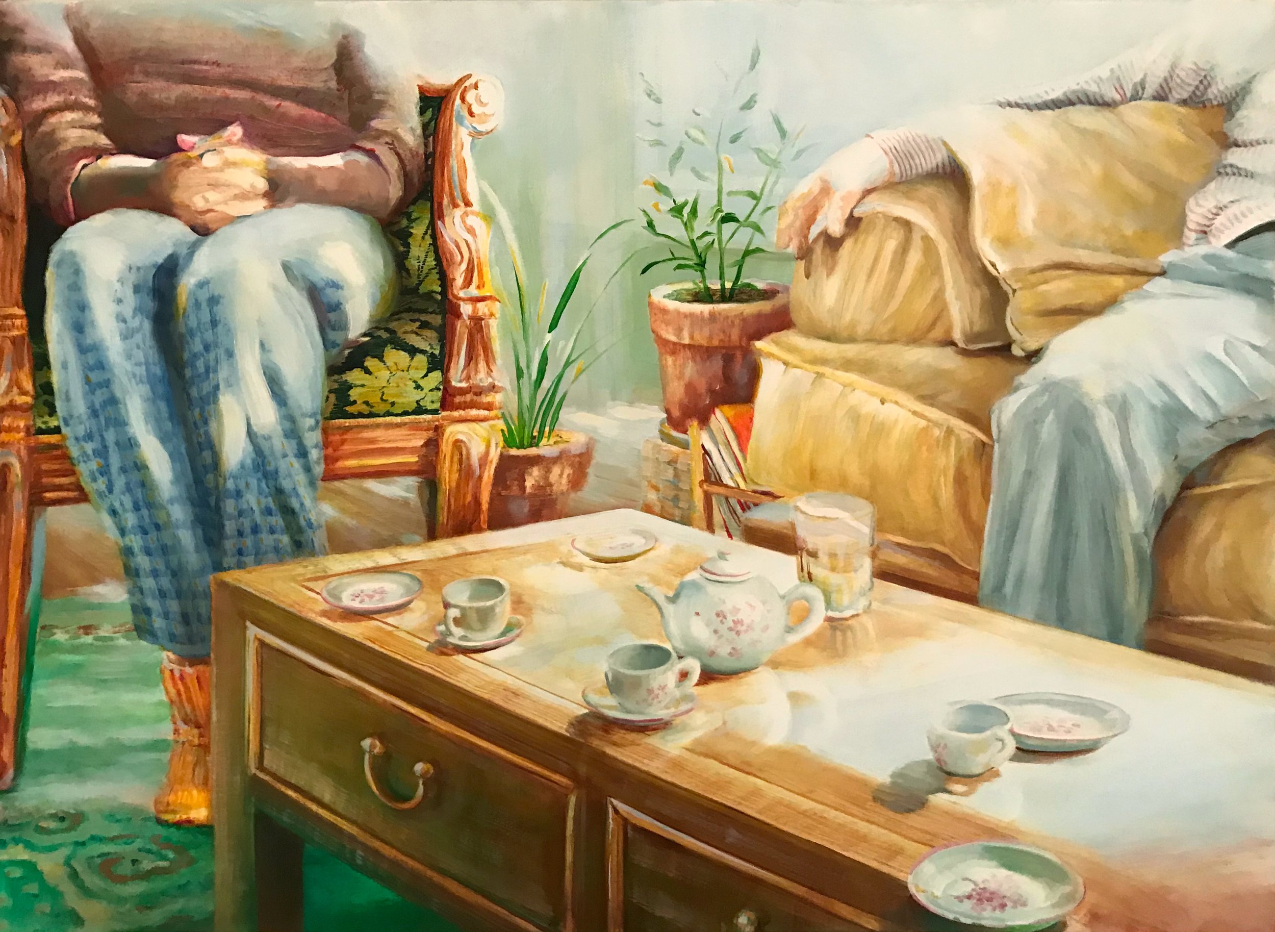   Tea Party   oil on canvas  16” x 12,” 2020   