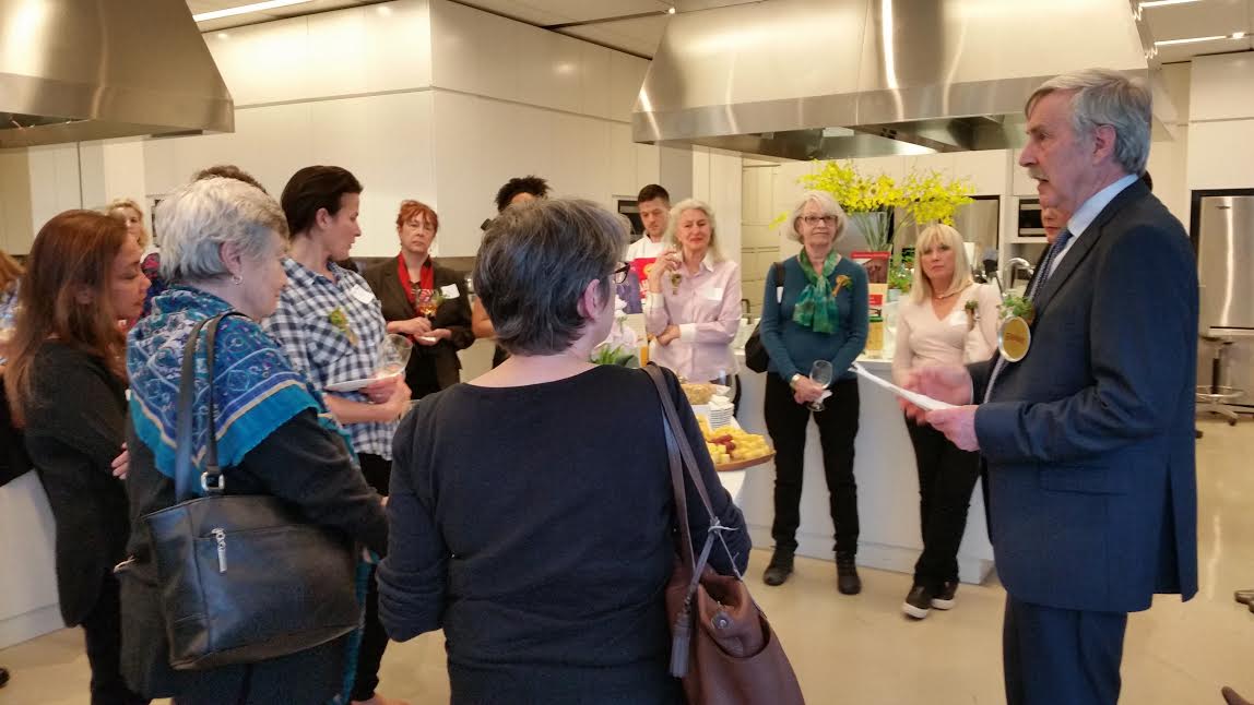 John Flahavan presenting to the New York Women's Culinary Alliance