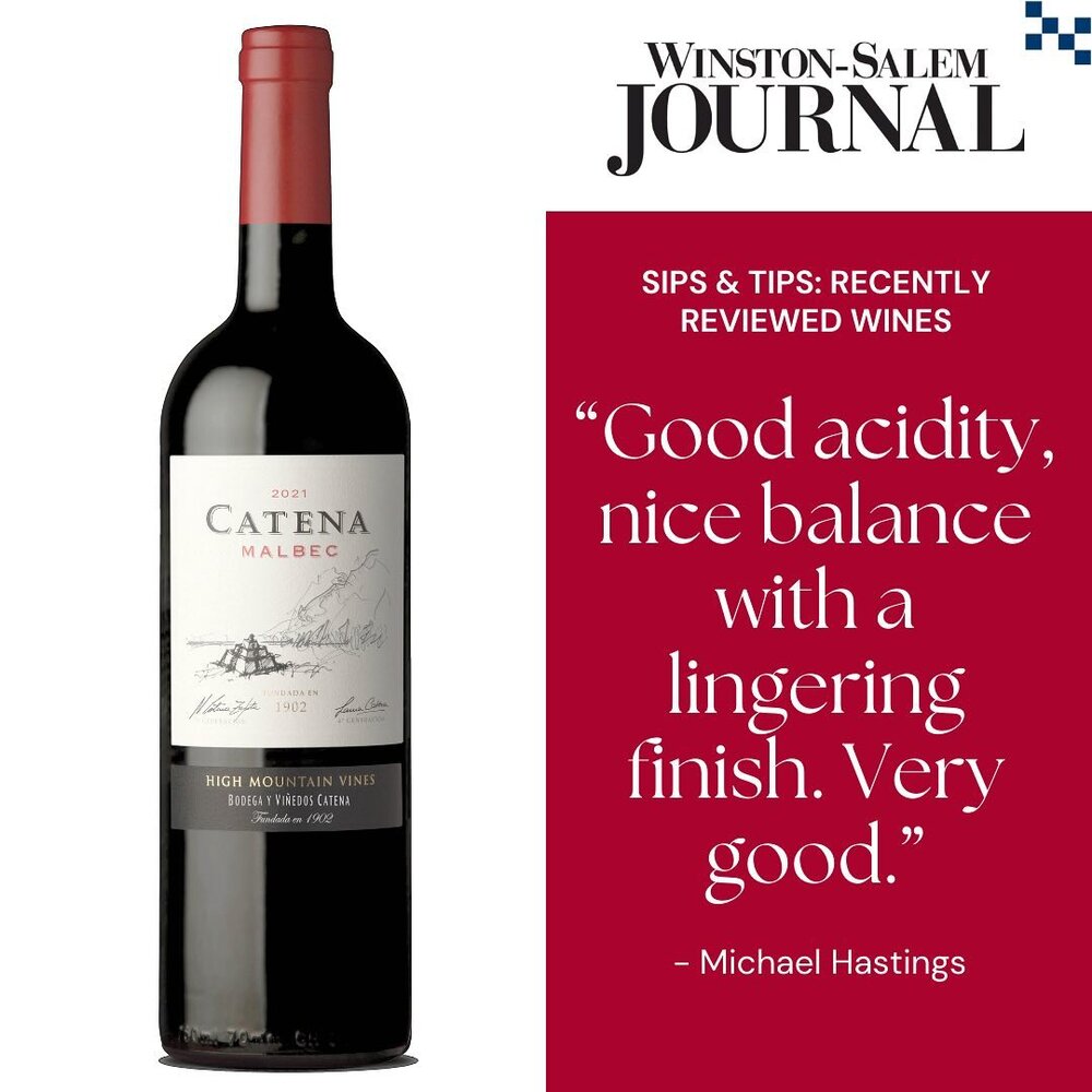 Big thanks to @wsjournalnow and @mhastingswsj for the review of @catenawines Catena Malbec 2021, which was a favorite among over 20 other wines reviewed. 

For a delicious red, Catena Malbec is the way to go! 🍷
View the full review at the link in ou