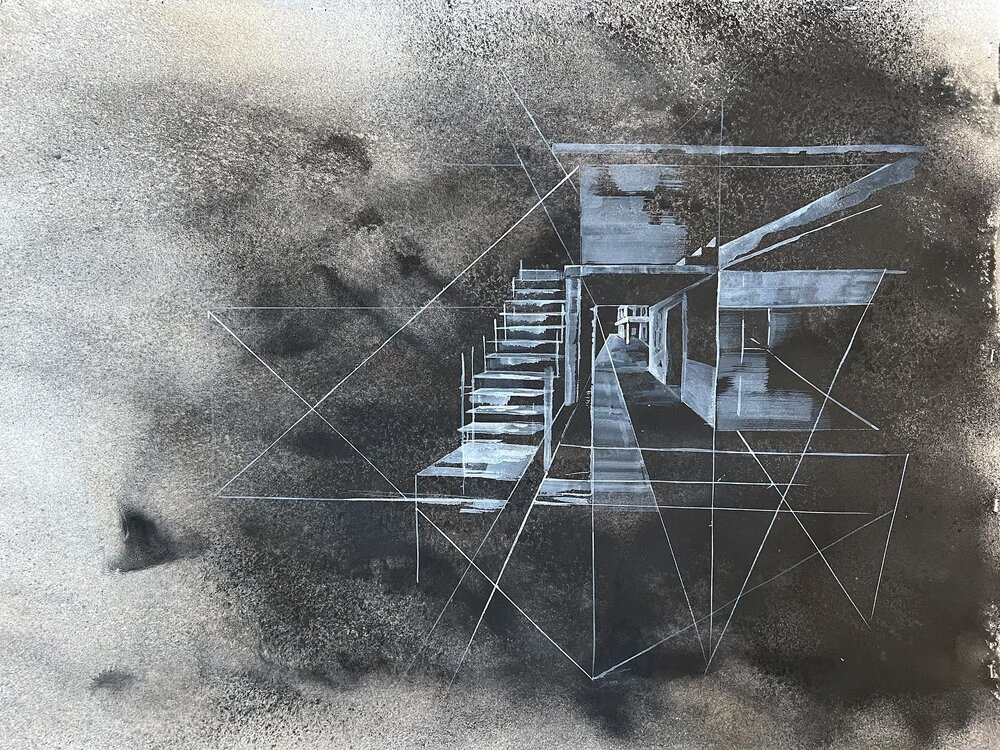 Places abandoned and left for time to erode&hellip;this drawing based on the  battery at Fort Russell on the Oregon Coast.
#abandonedplaces #contemporarydrawing #higginsink #emptyspaces #gardenofforkingpaths