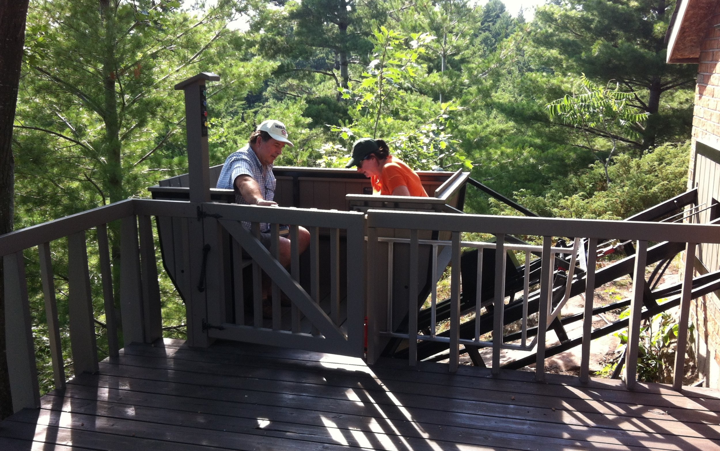 The owners test riding their new lift.