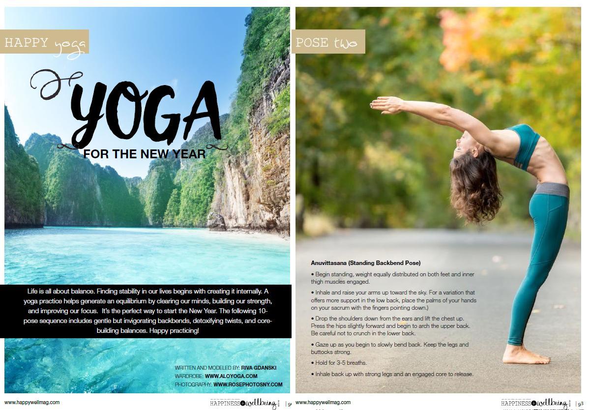 Yoga for the New Year, 14- page spread, Happiness & Wellbeing Magazine, January 2015