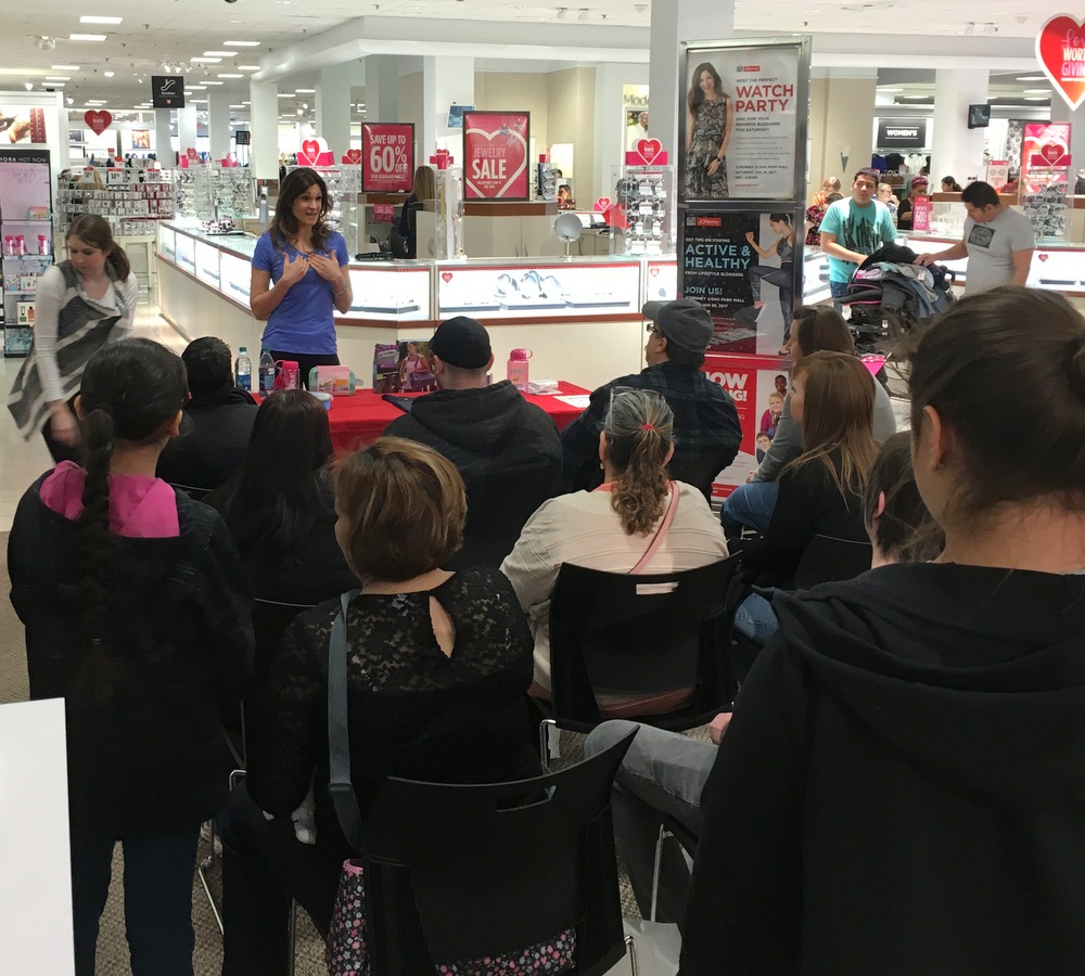 Chatting with local shoppers at JCPenney