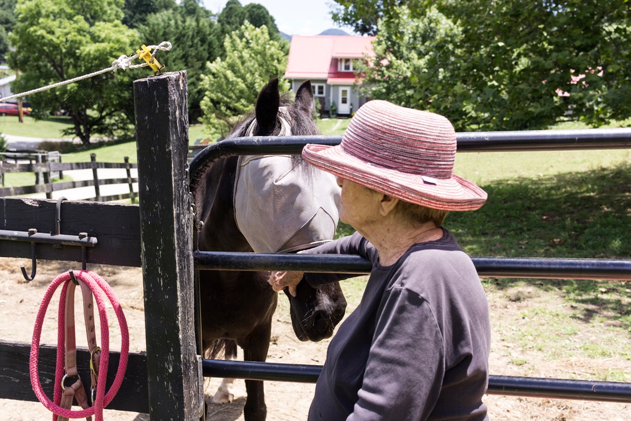 My Grandmother and her horse, Emma. She has had Emma for over 20 years and will still throw on a saddle and take her for a ride.