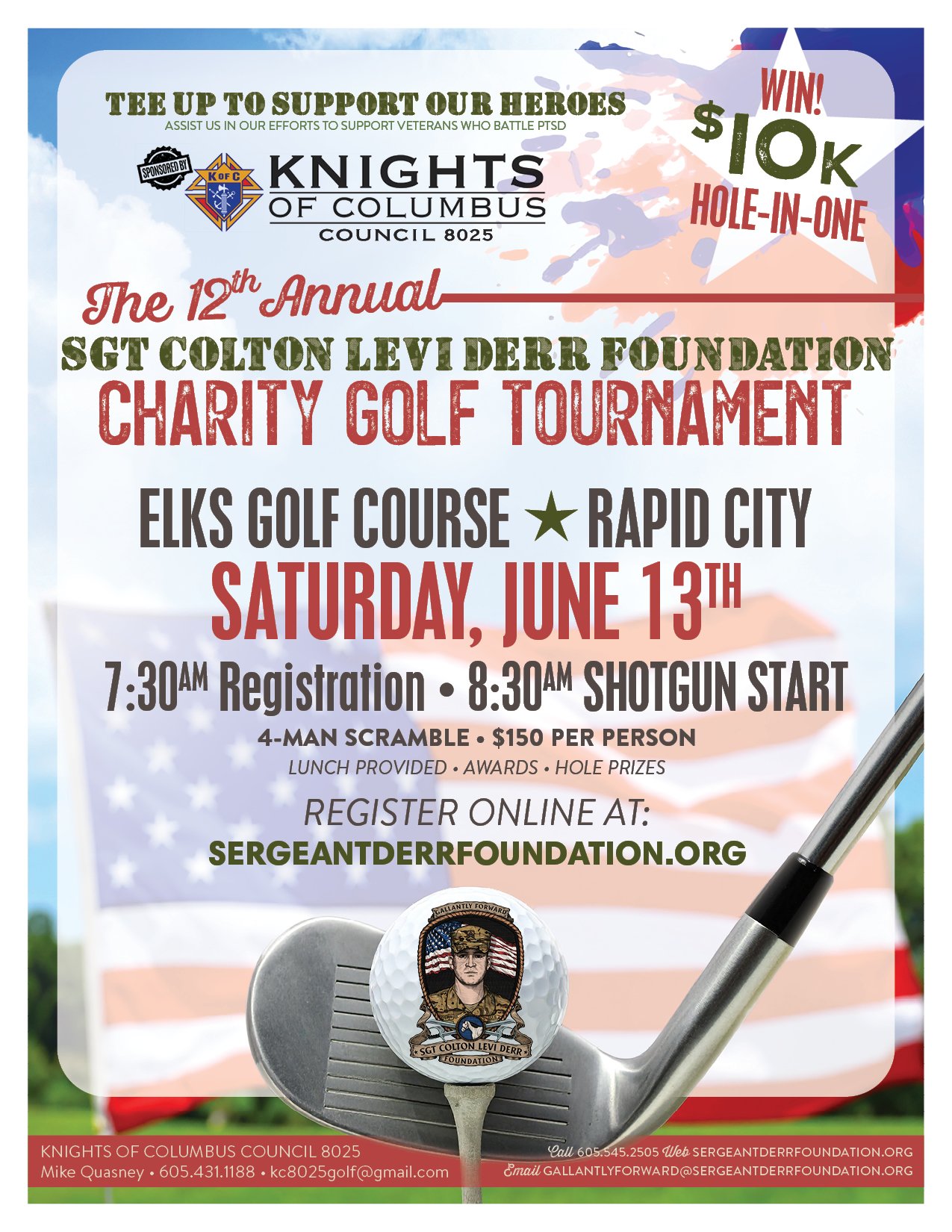 12th Annual Golf Tournament - Sponsored by Knights of Columbus Council 8025 