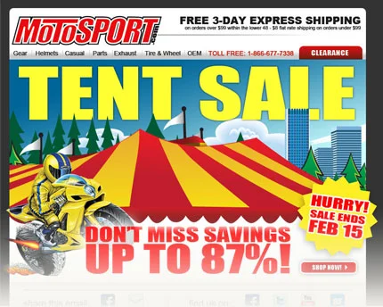Email Blast "Tent Sale"