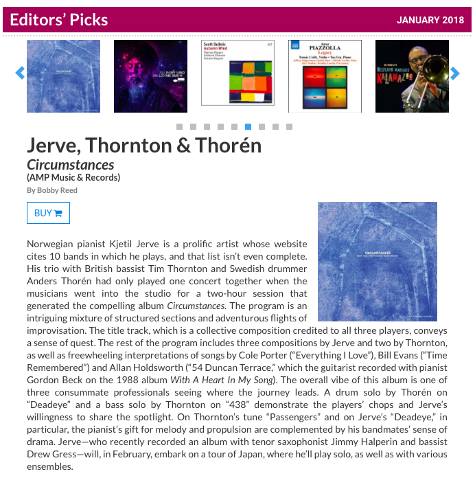 "Circumstances" featured in Downbeat Magazine