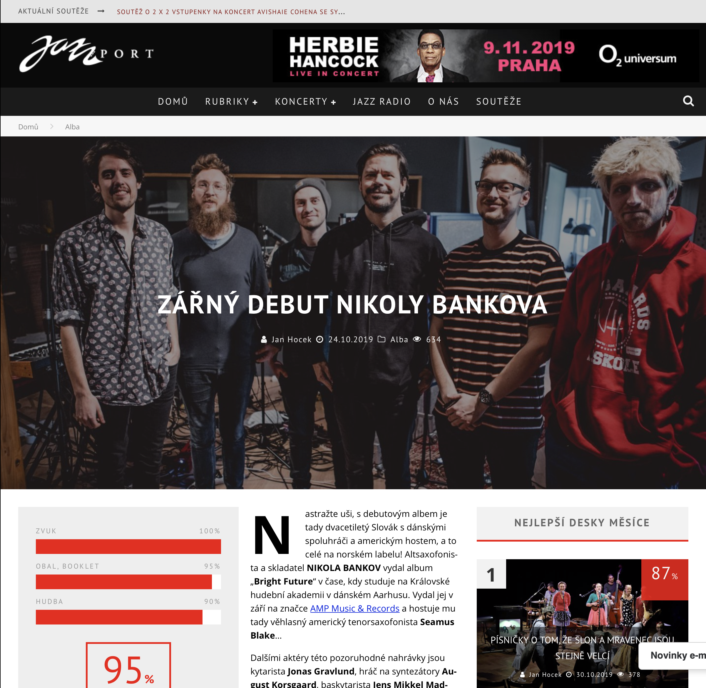 Nikola Bankov with an amazing review in Jazzport.cz!