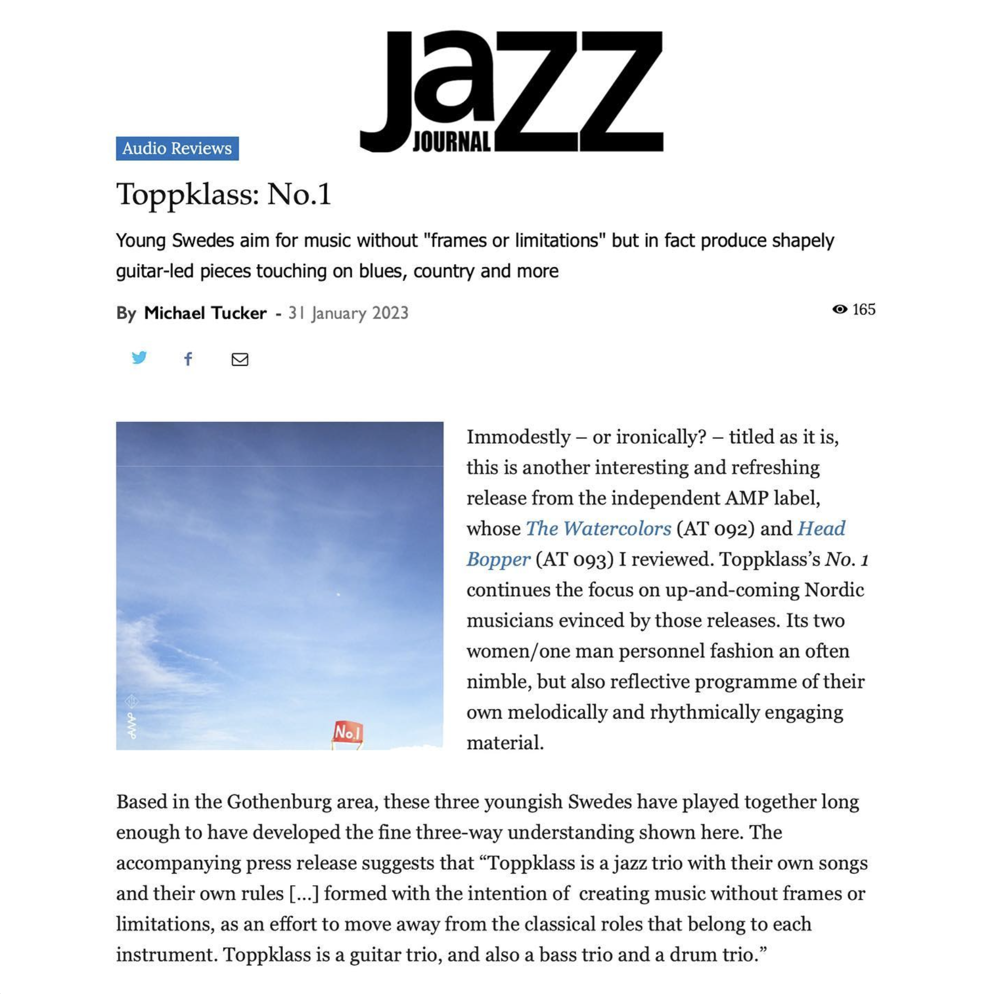 Toppklass album No. 1 in British Jazz Journal! 🔥